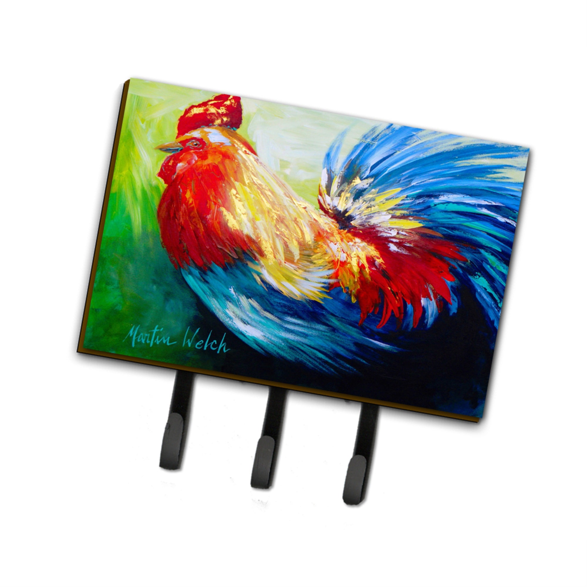 Caroline'S Treasures Mw1085Th68 Bird-Rooster Chief Big Feathers Leash Or Key Holder, Large, Multicolor