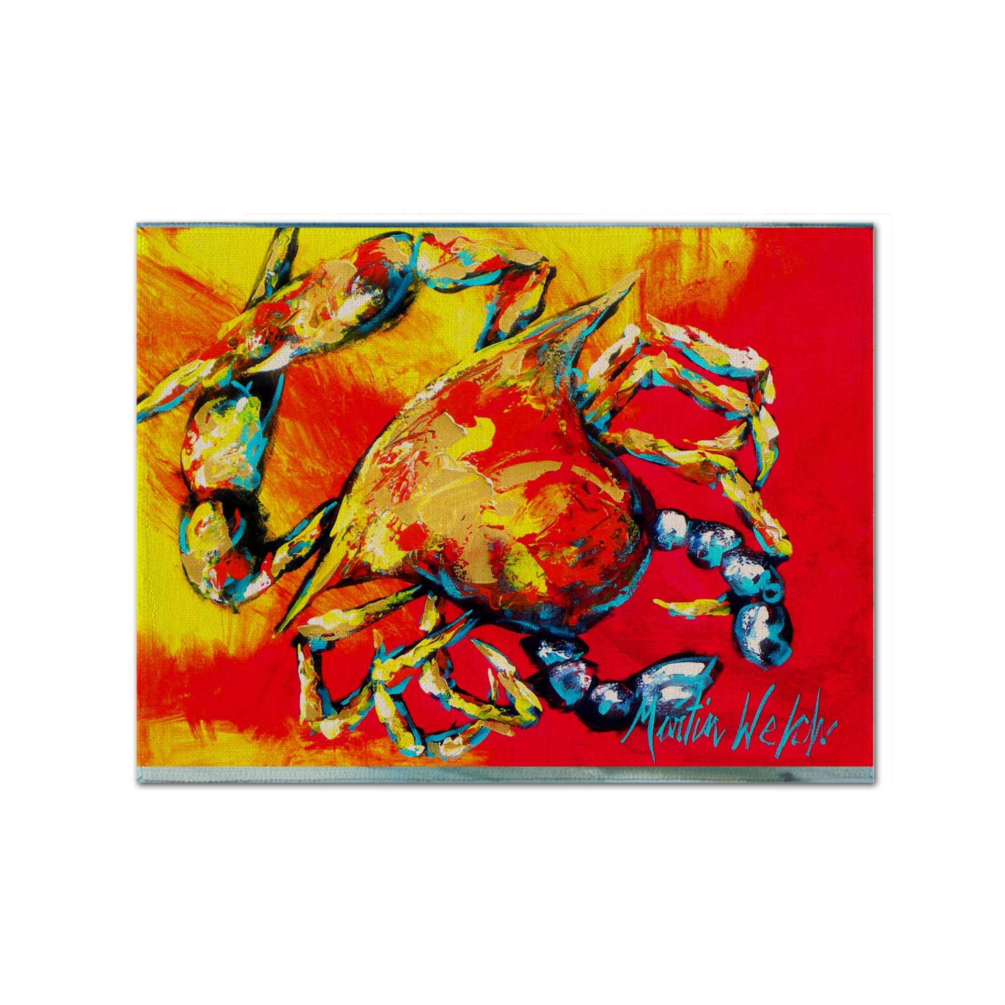 Caroline'S Treasures Mw1086Plmt Crab Hot Dang Fabric Placemat, Multicolor