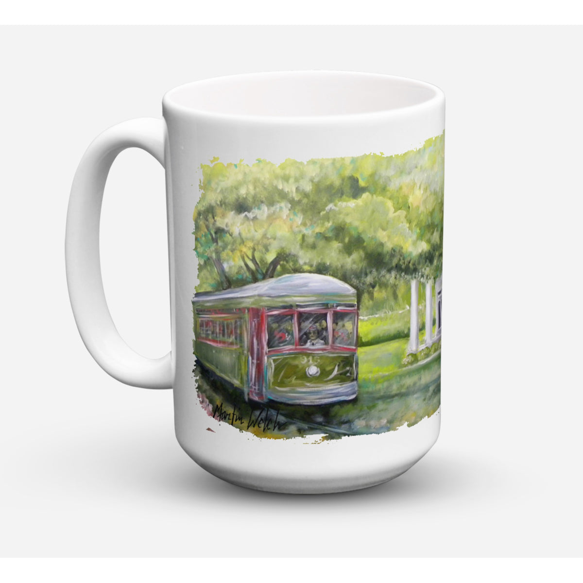 Caroline'S Treasures Mw1091Cm15 Streetcar Next Stop Audubon Park Microwavable Ceramic Coffee Mug, 15 Oz, Multicolor