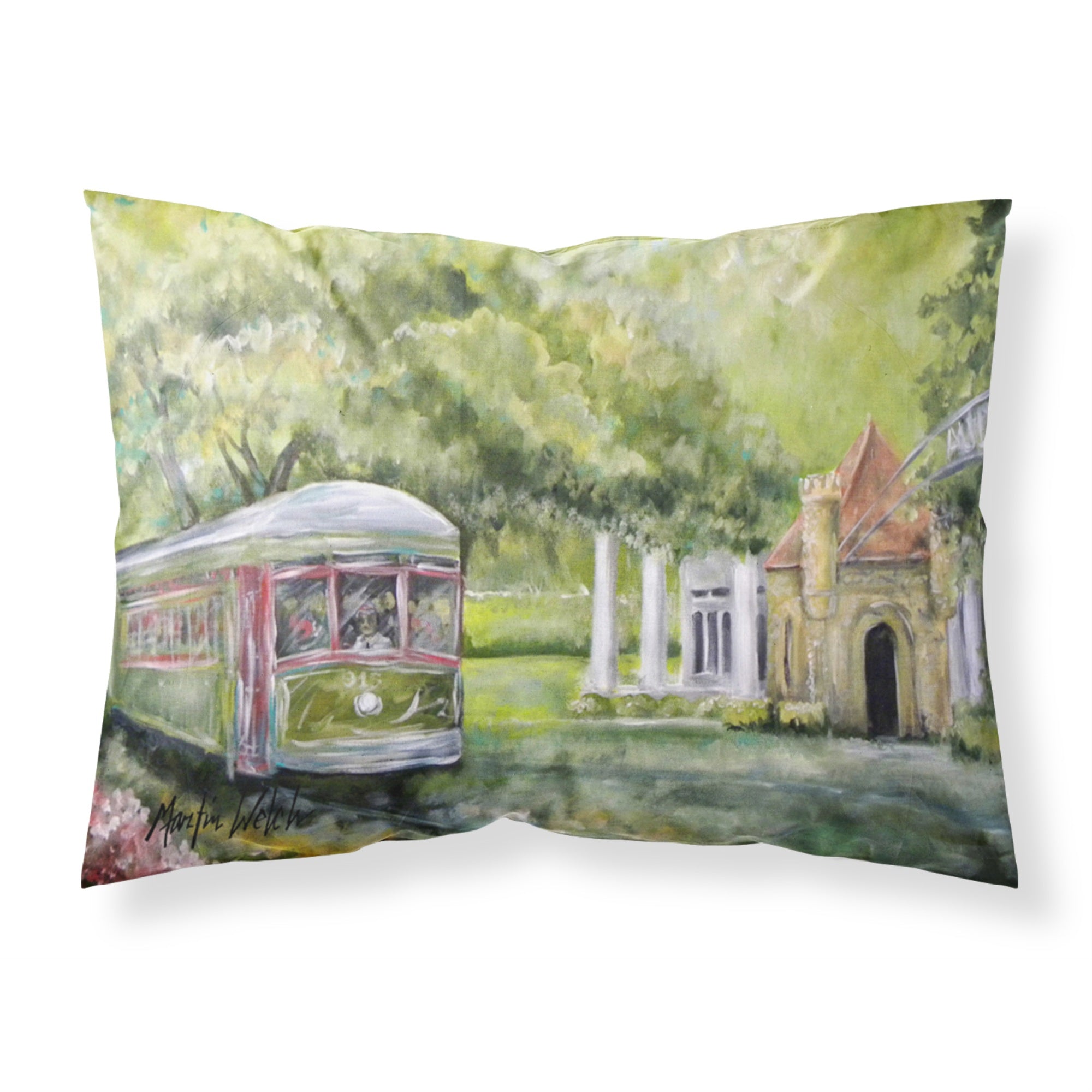 Caroline'S Treasures Mw1091Pillowcase Streetcar Next Stop Audubon Park Moisture Wicking Fabric Standard Pillowcase, Large, Mul