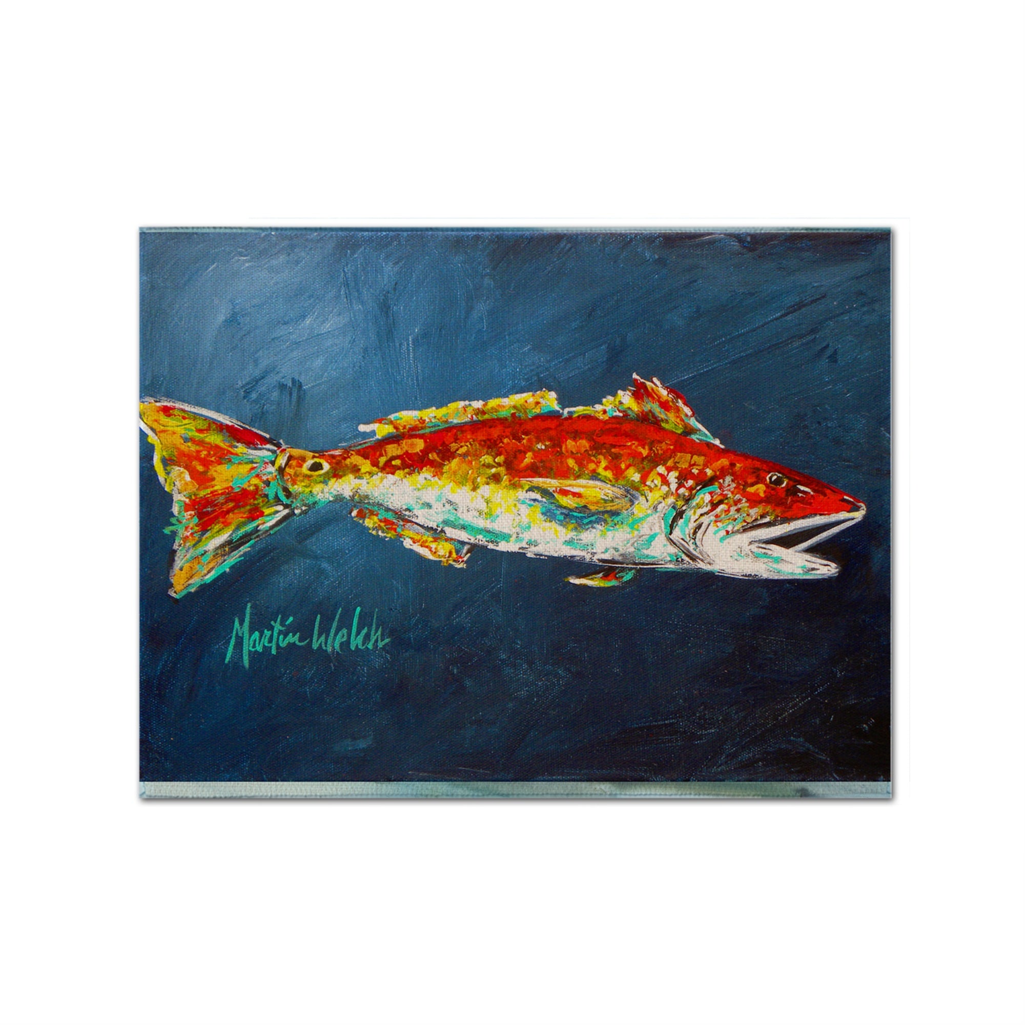 Caroline'S Treasures Mw1093Plmt Fish-Red For Jarett Fabric Placemat, Multicolor