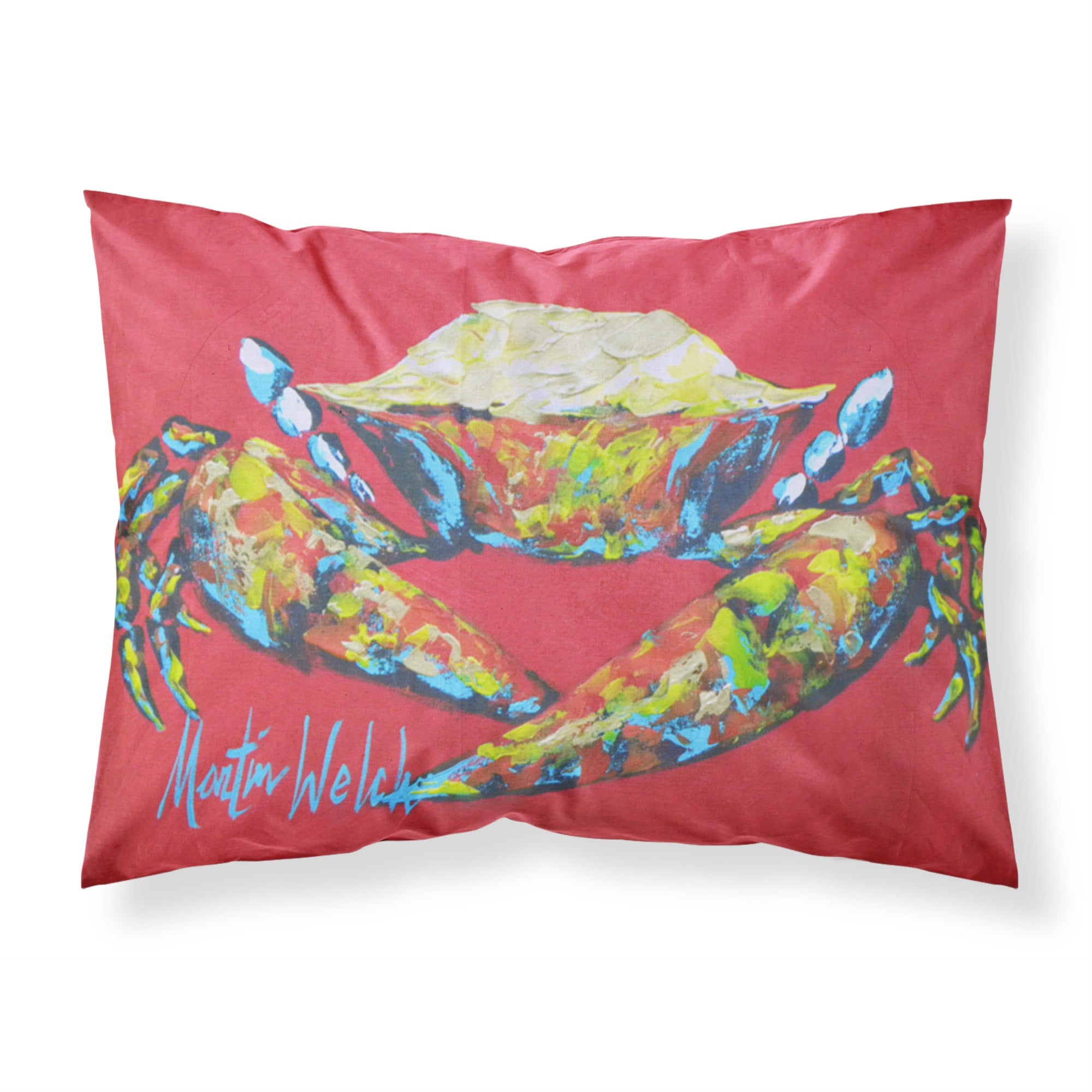 Caroline'S Treasures Mw1096Pillowcase Crab Seafood One Moisture Wicking Fabric Standard Pillowcase, Large, Multicolor