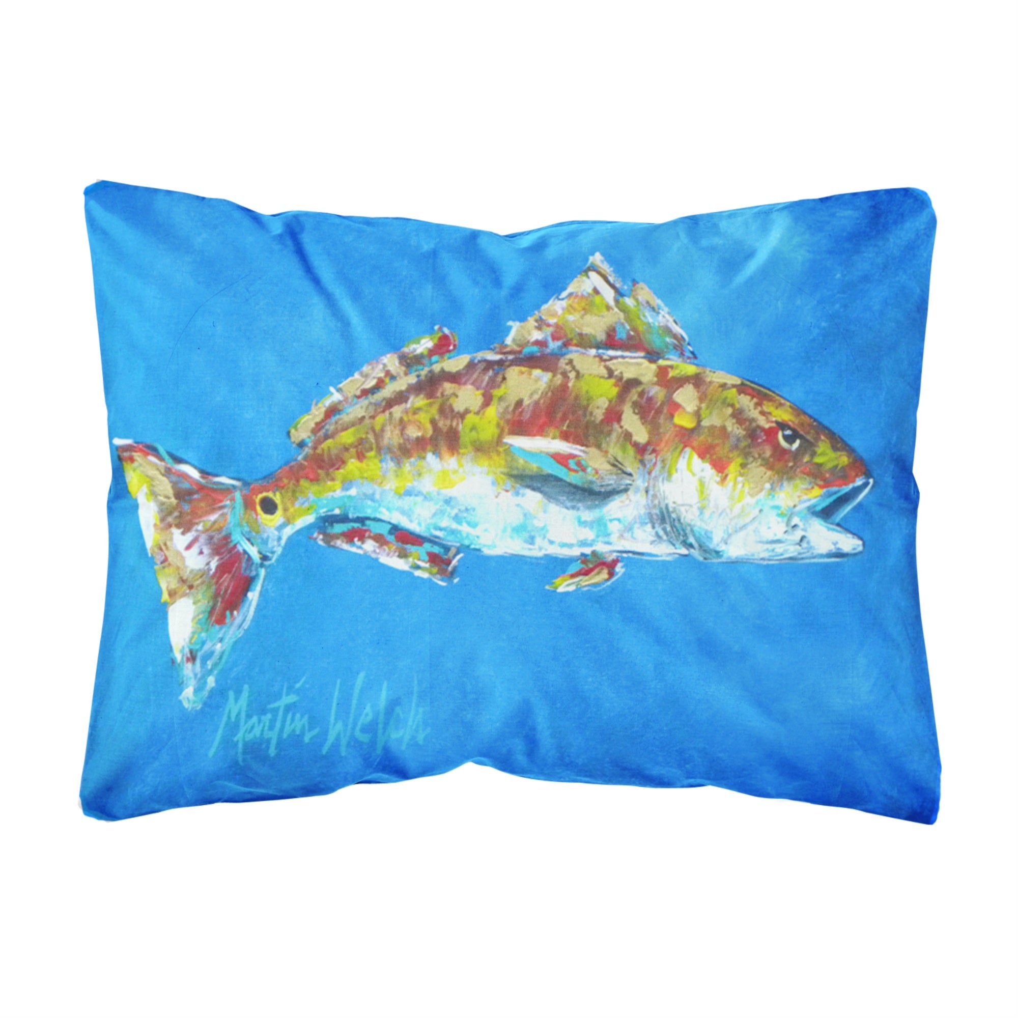 Caroline'S Treasures Fish - Red Fish Seafood Two Canvas Fabric Decorative Pillow, Large, Multicolor