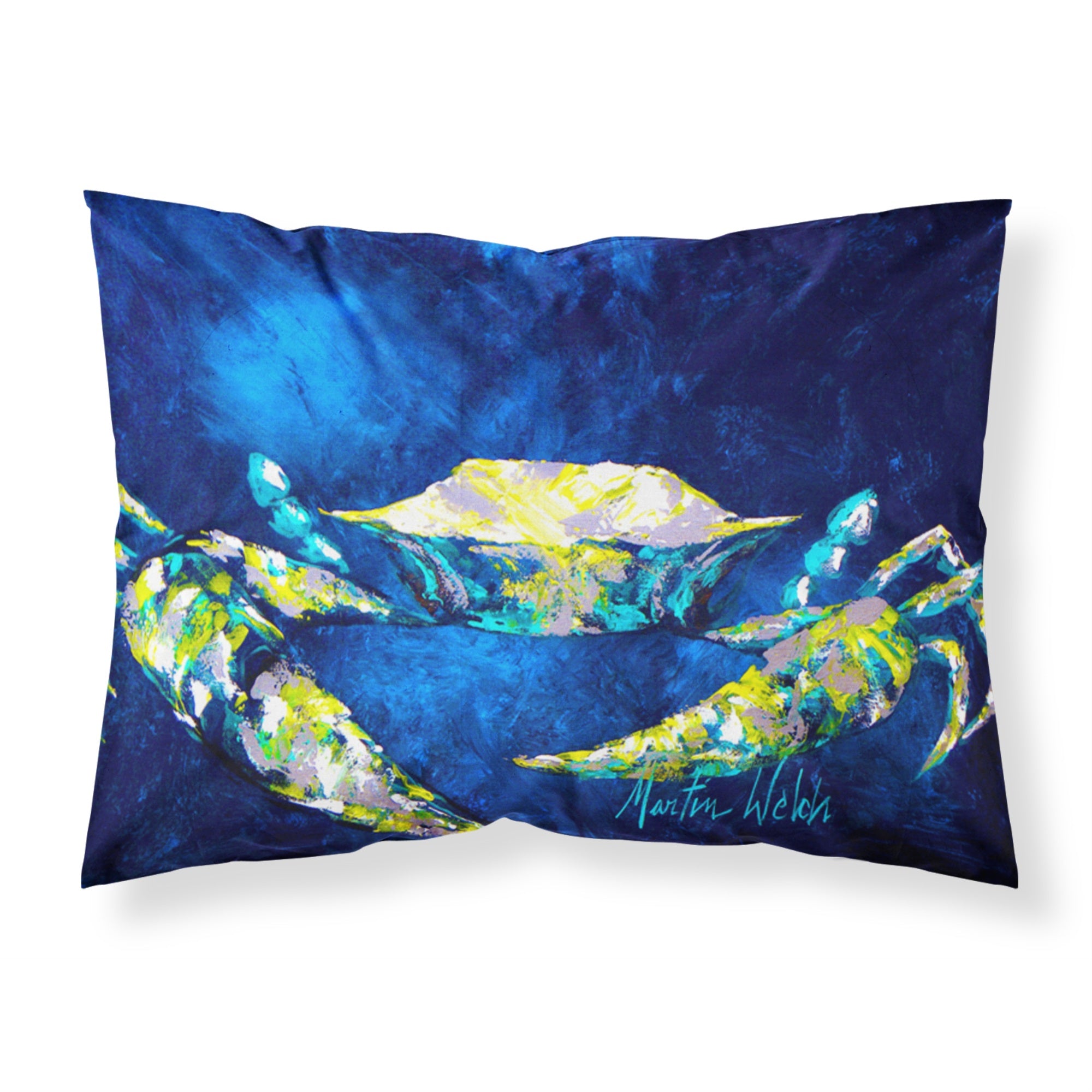 Caroline'S Treasures Mw1101Pillowcase Crab Teal Moisture Wicking Fabric Standard Pillowcase, Large, Multicolor