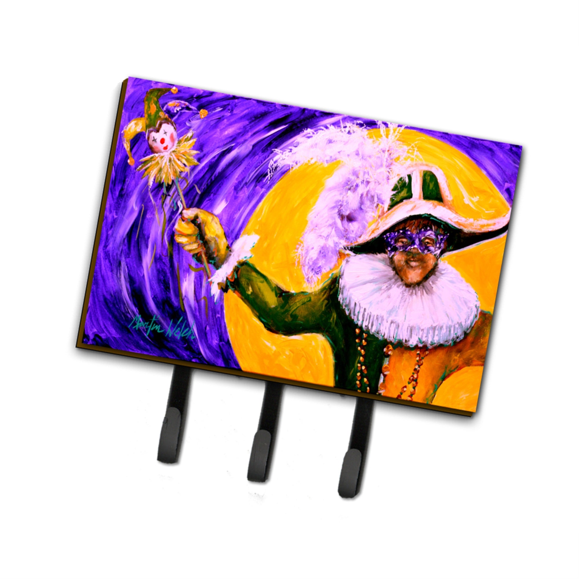 Caroline'S Treasures Mw1109Th68 Mardi Gras Hey Mister Leash Or Key Holder, Large, Multicolor