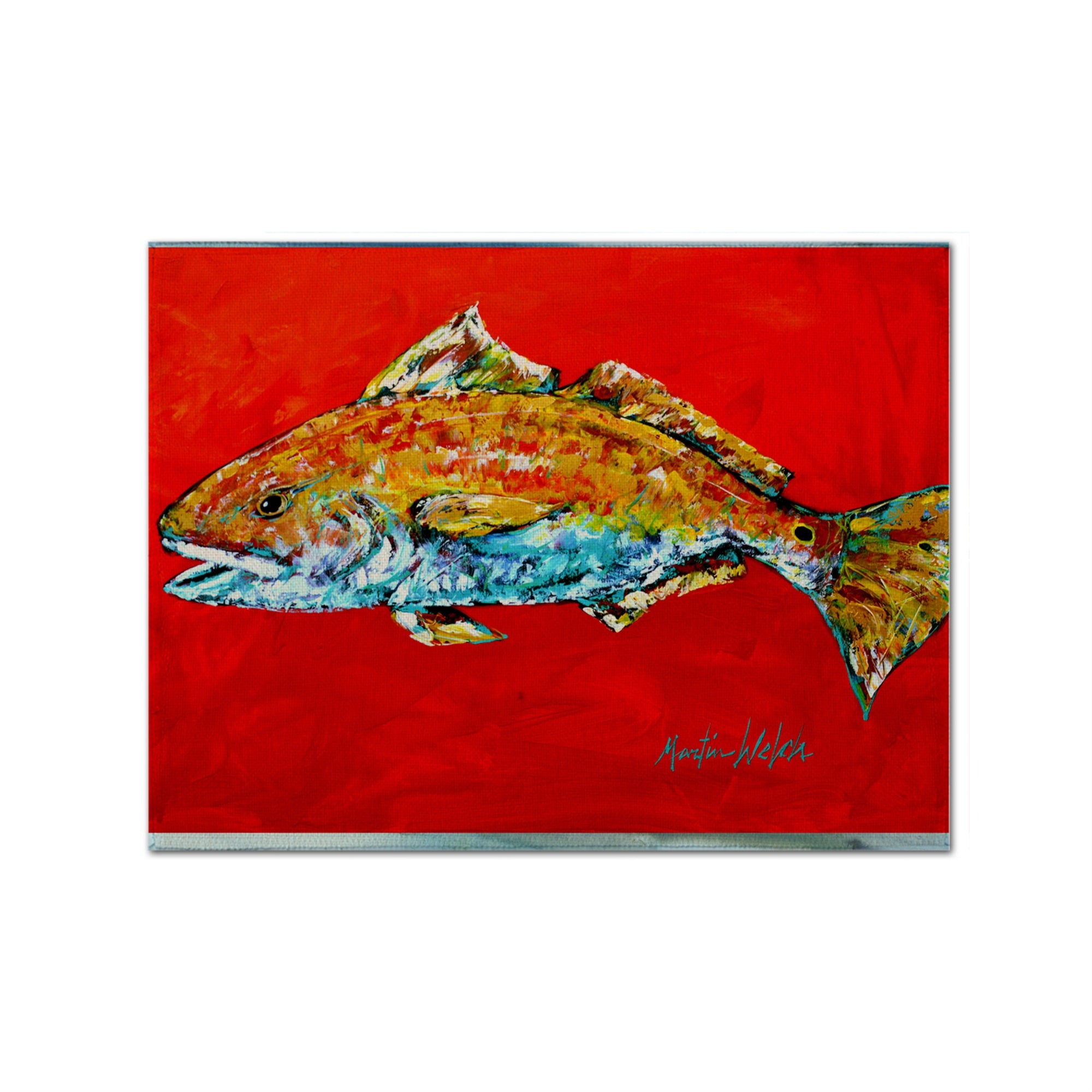 Caroline'S Treasures Mw1111Plmt Fish-Red Fish Red Head Fabric Placemat, Multicolor