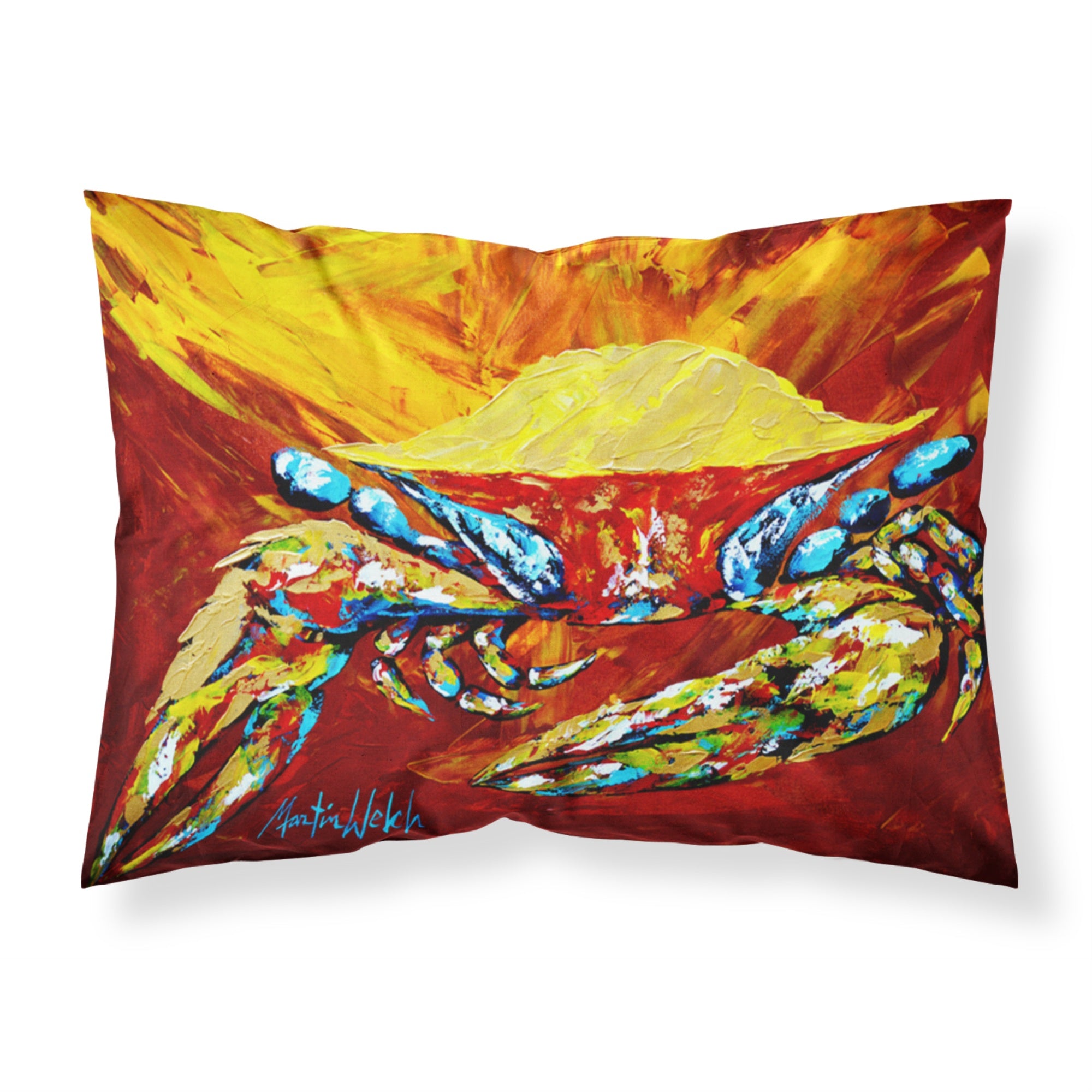 Caroline'S Treasures Mw1113Pillowcase Crab Buster Brown Moisture Wicking Fabric Standard Pillowcase, Large, Multicolor