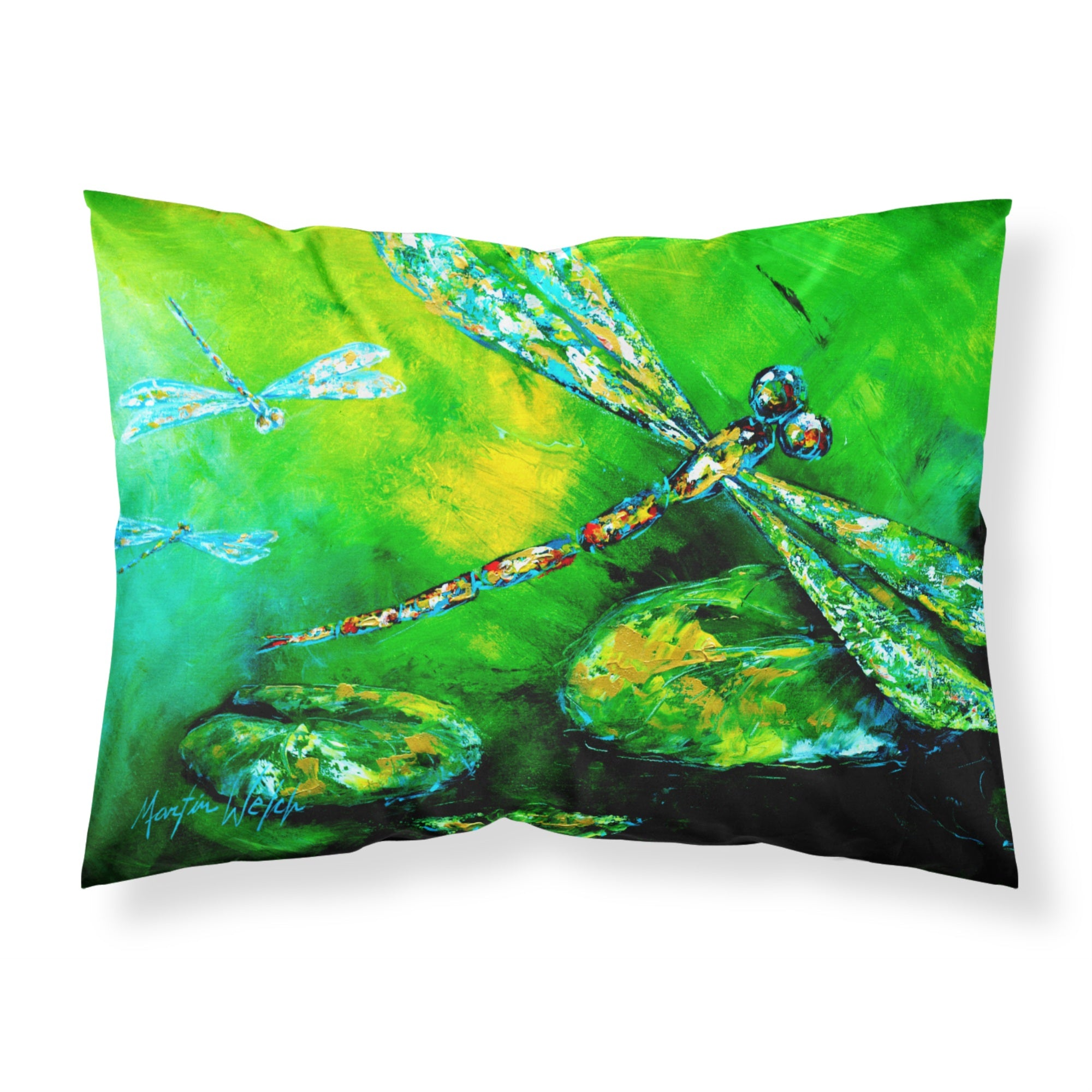 Caroline'S Treasures Mw1114Pillowcase Dragonfly Summer Flies Moisture Wicking Fabric Standard Pillowcase, Large, Multicolor