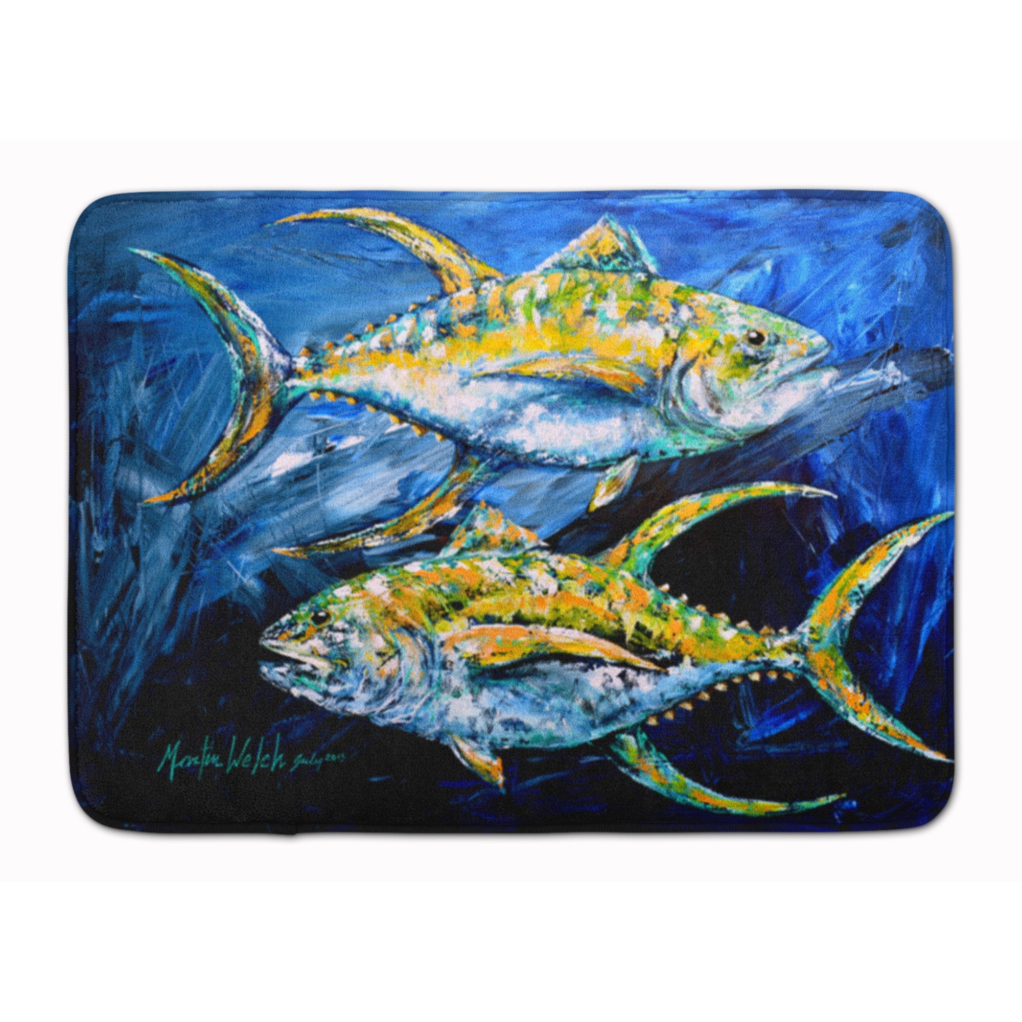 Caroline'S Treasures Fish Tuna Blue Floor Mat, 19 X 27, Multicolor