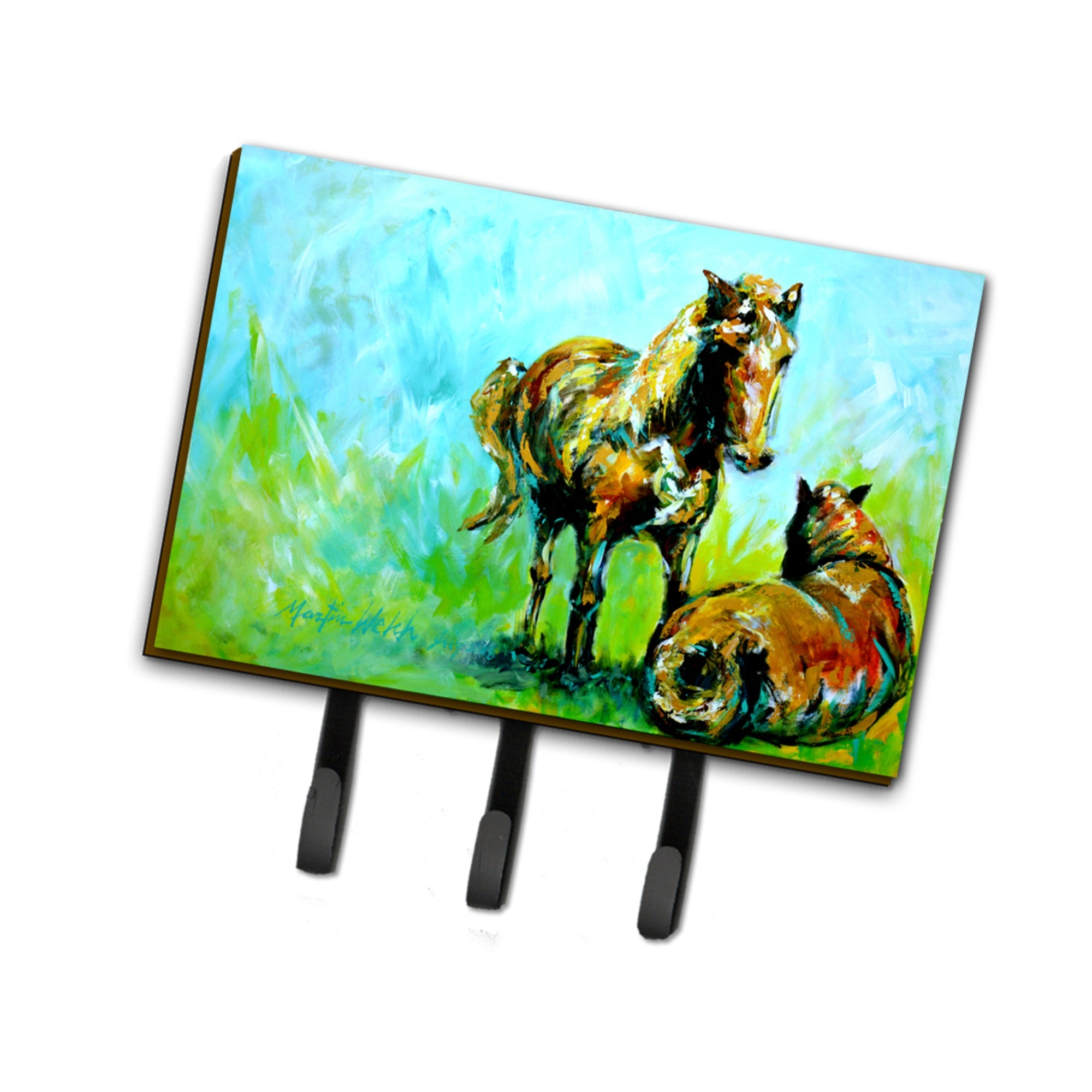 Caroline'S Treasures Mw1126Th68 Horse Grazing Leash Or Key Holder, Large, Multicolor