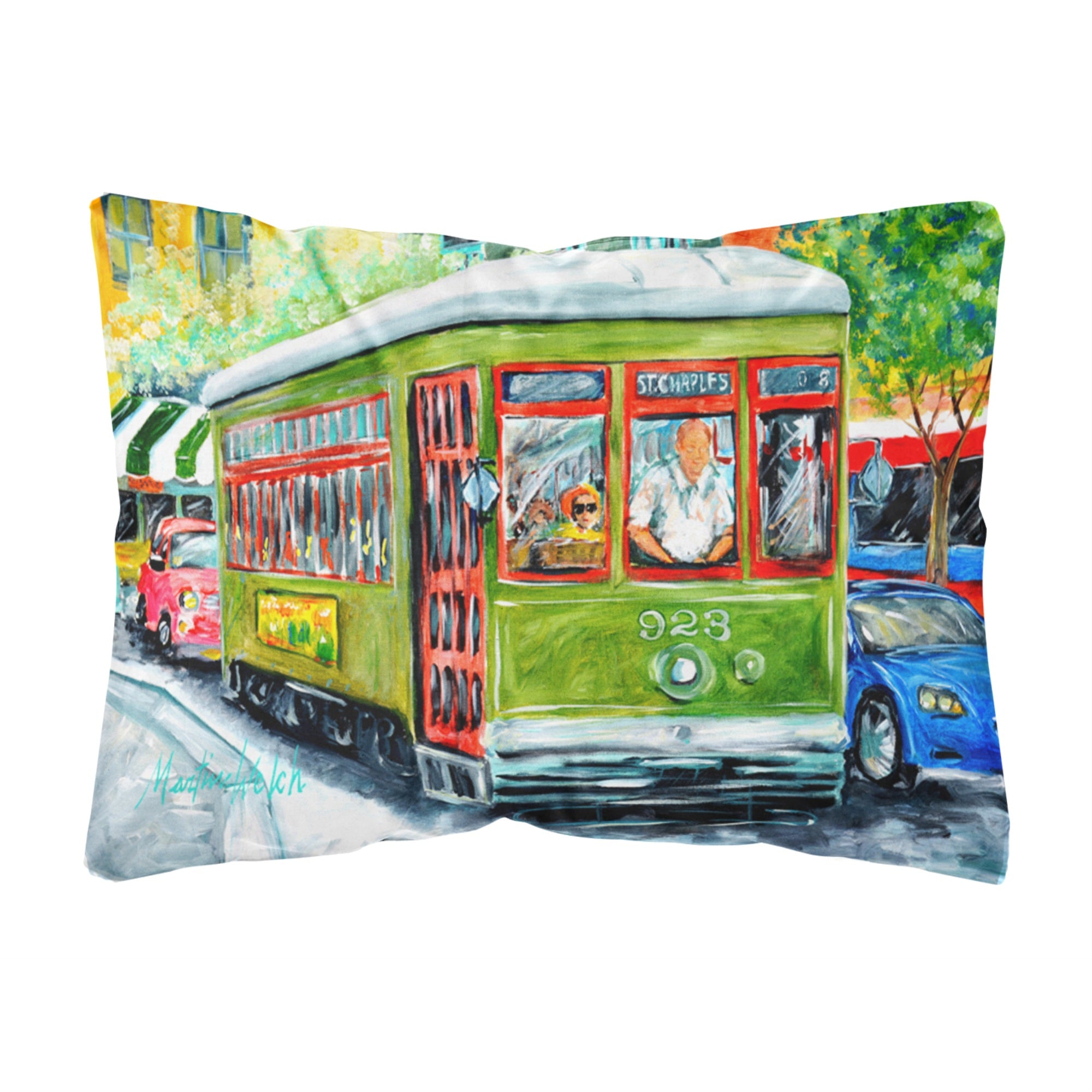 Caroline'S Treasures Mw1152Pw1216 Street Car Canvas Fabric Decorative Pillow, Large, Multicolor