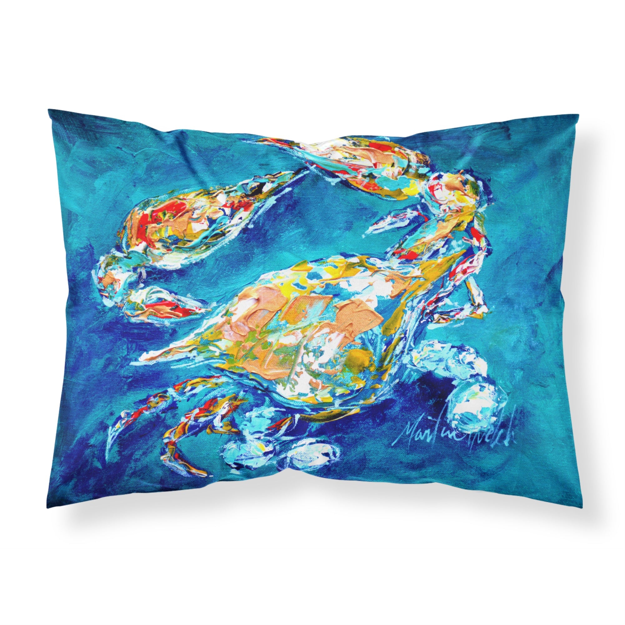 Caroline'S Treasures Mw1153Pillowcase By Chance Crab Moisture Wicking Fabric Standard Pillowcase, Large, Multicolor