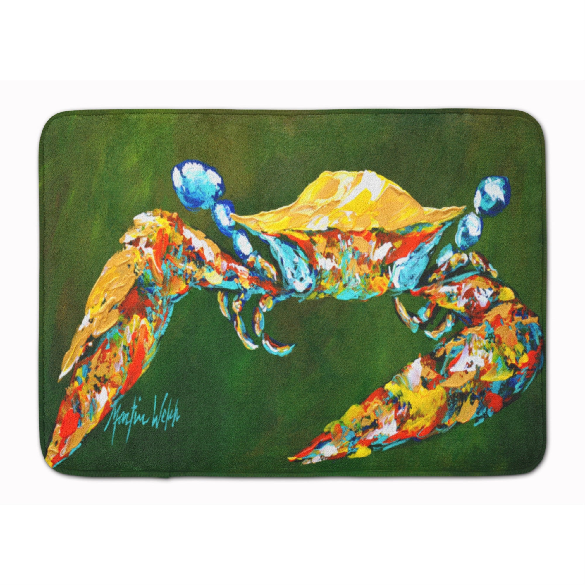 Caroline'S Treasures Go Green Crab Floor Mat, 19 X 27, Multicolor
