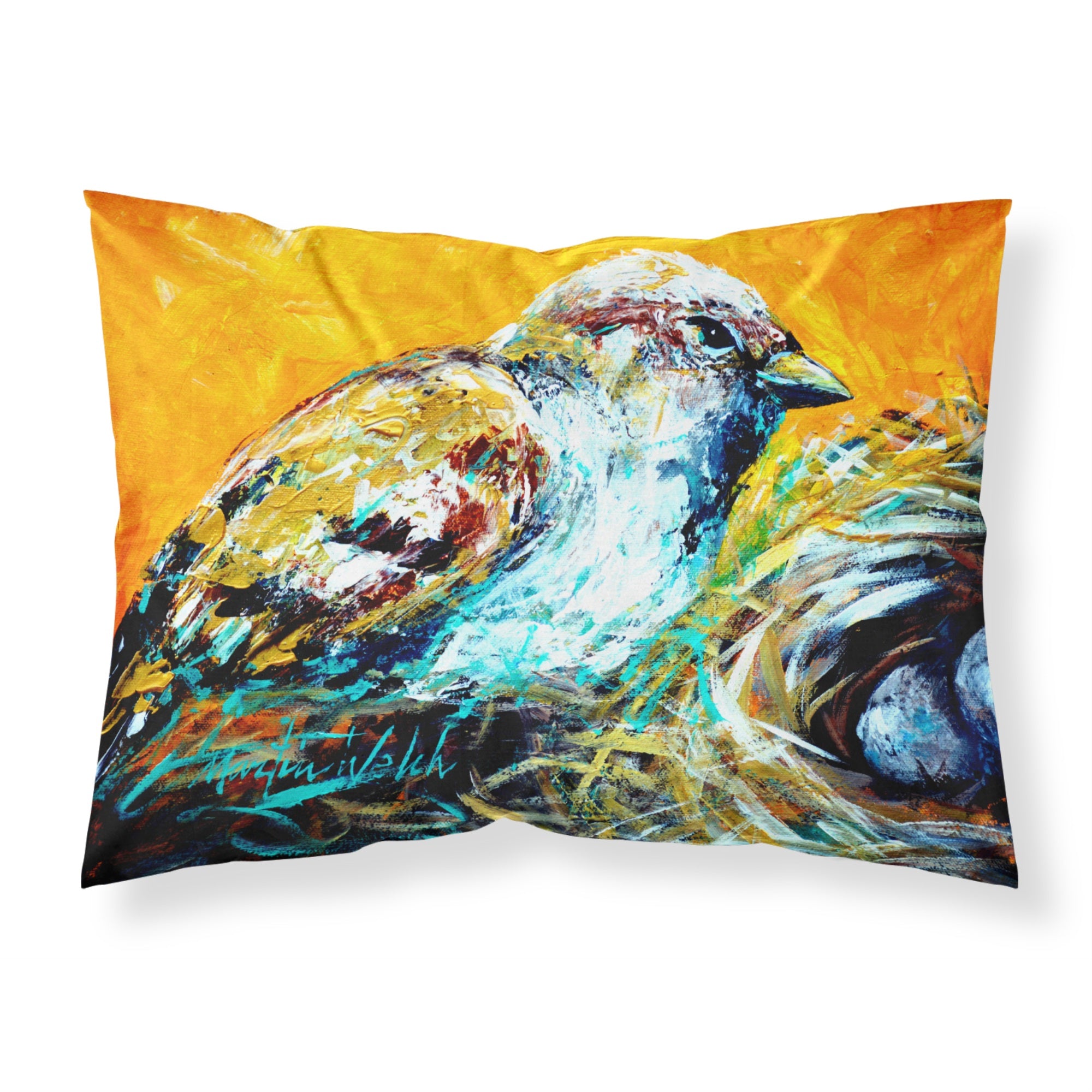 Caroline'S Treasures Mw1158Pillowcase Look At The Birdie Moisture Wicking Fabric Standard Pillowcase, Large, Multicolor