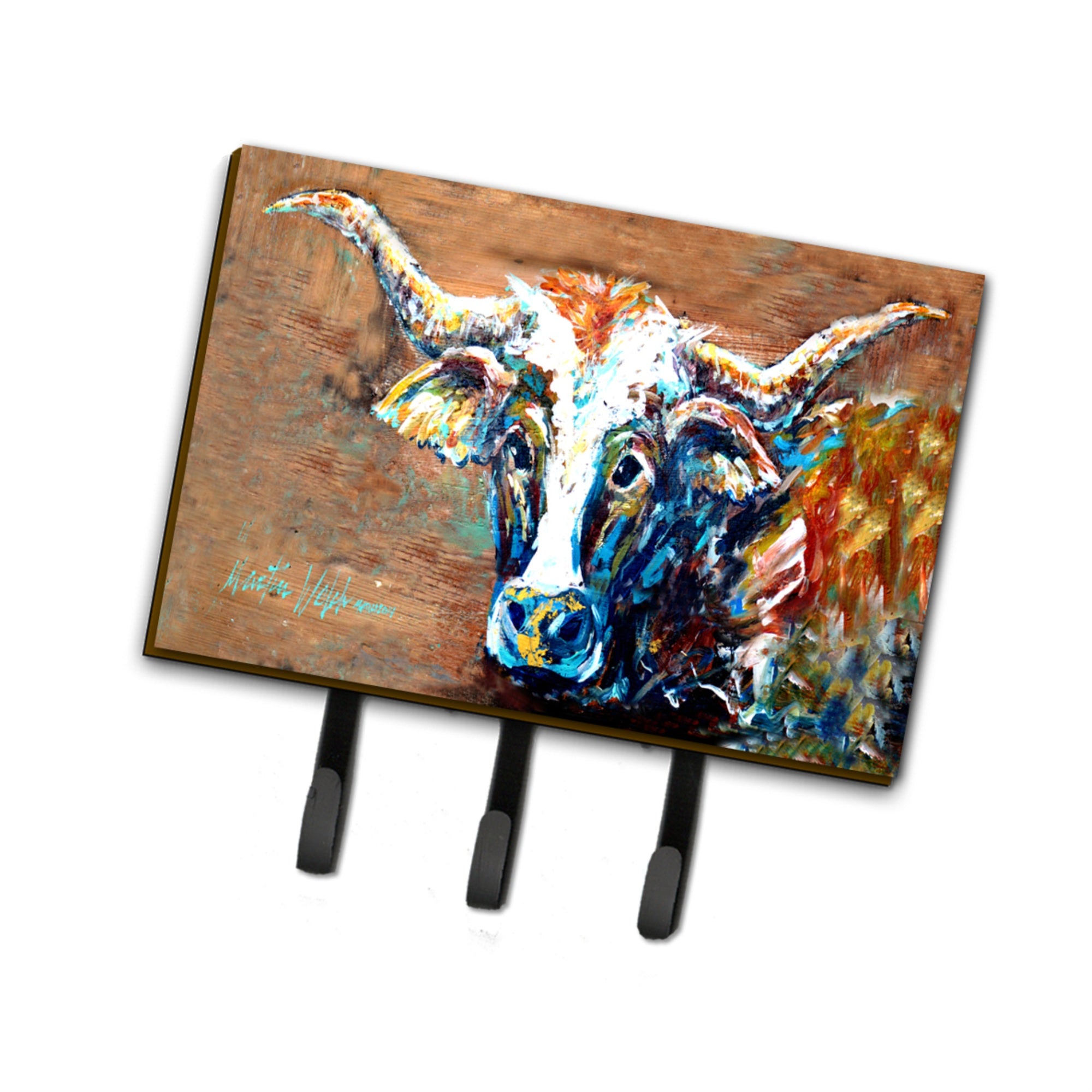 Caroline'S Treasures Mw1165Th68 On The Loose Brown Cow Leash Or Key Holder, Large, Multicolor