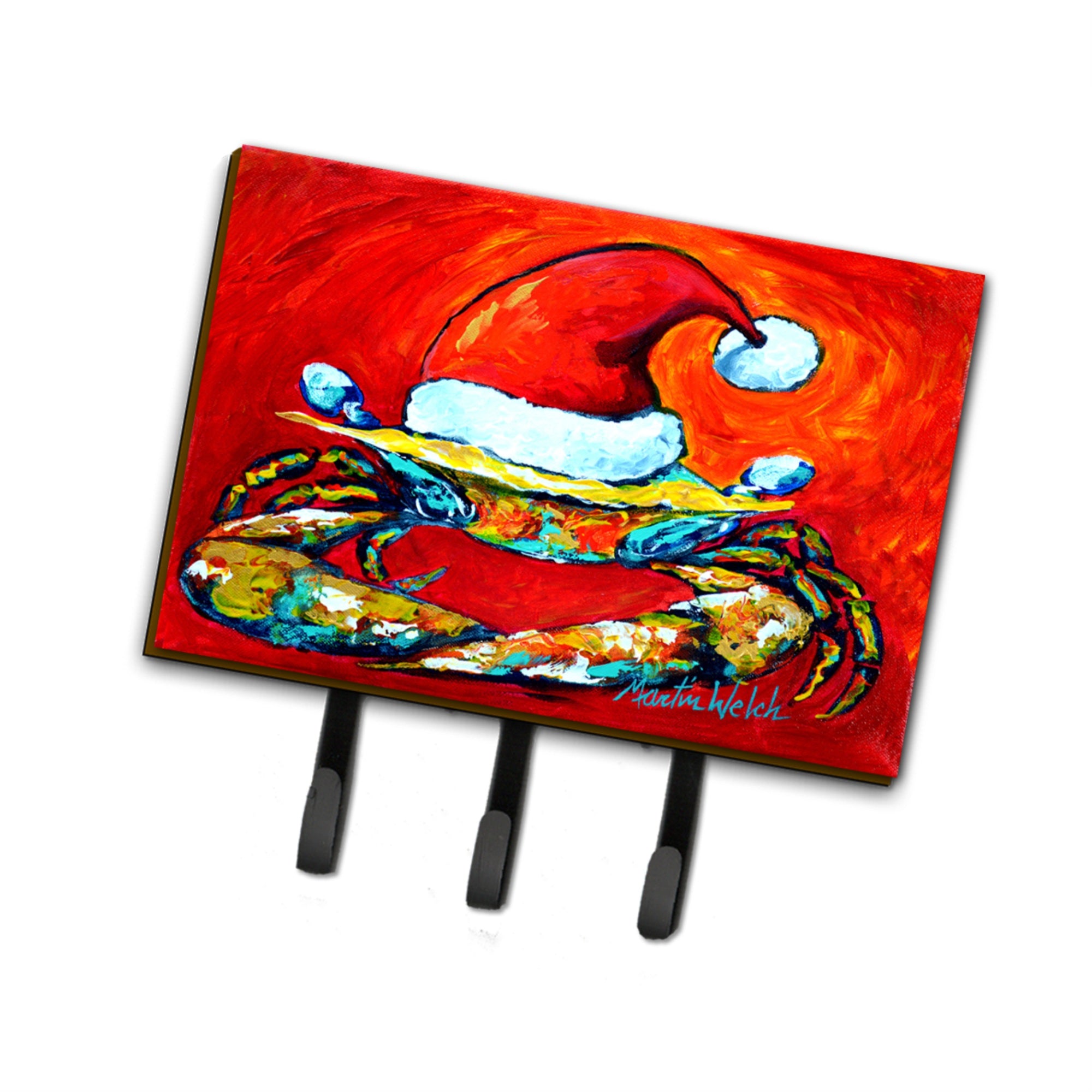 Caroline'S Treasures Mw1169Th68 Crab In Santa Hat Santa Claws Leash Or Key Holder, Large, Multicolor