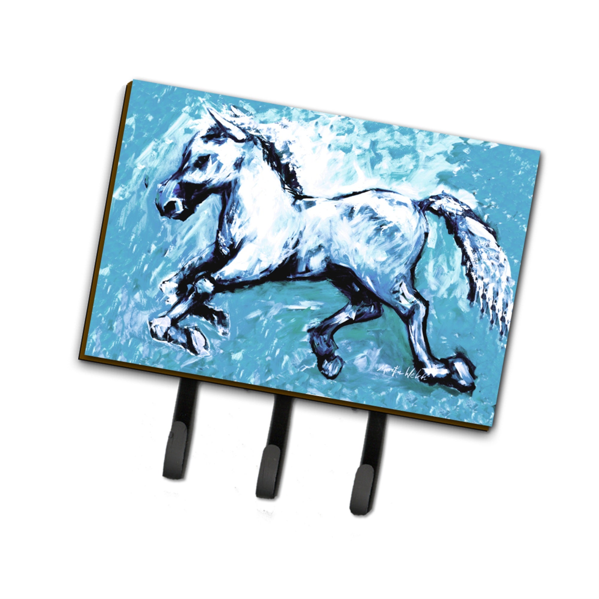 Caroline'S Treasures Mw1171Th68 Shadow The Horse In Blue Leash Or Key Holder, Large, Multicolor