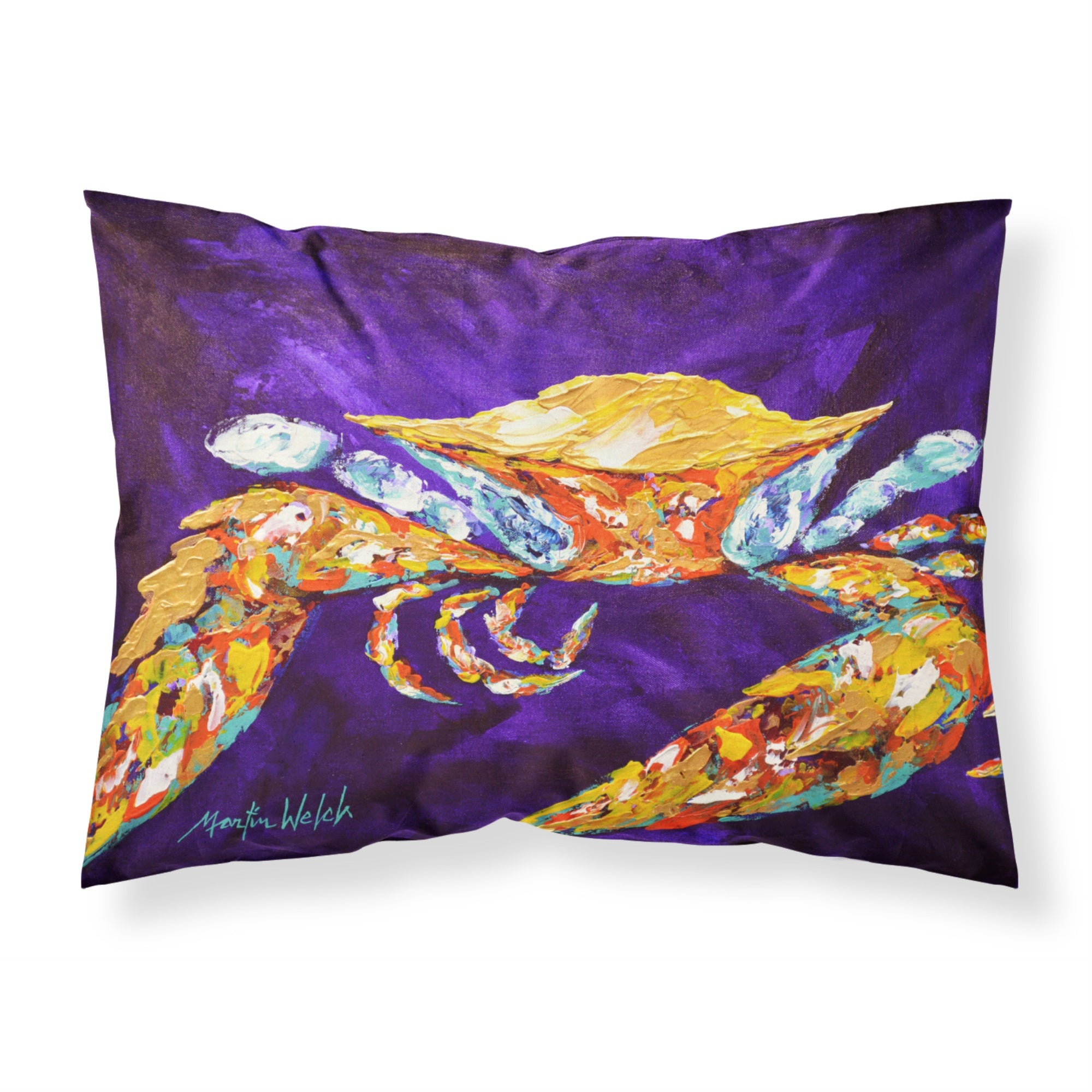 Caroline'S Treasures Mw1172Pillowcase The Right Stuff Crab In Purple Moisture Wicking Fabric Standard Pillowcase, Large, Multi