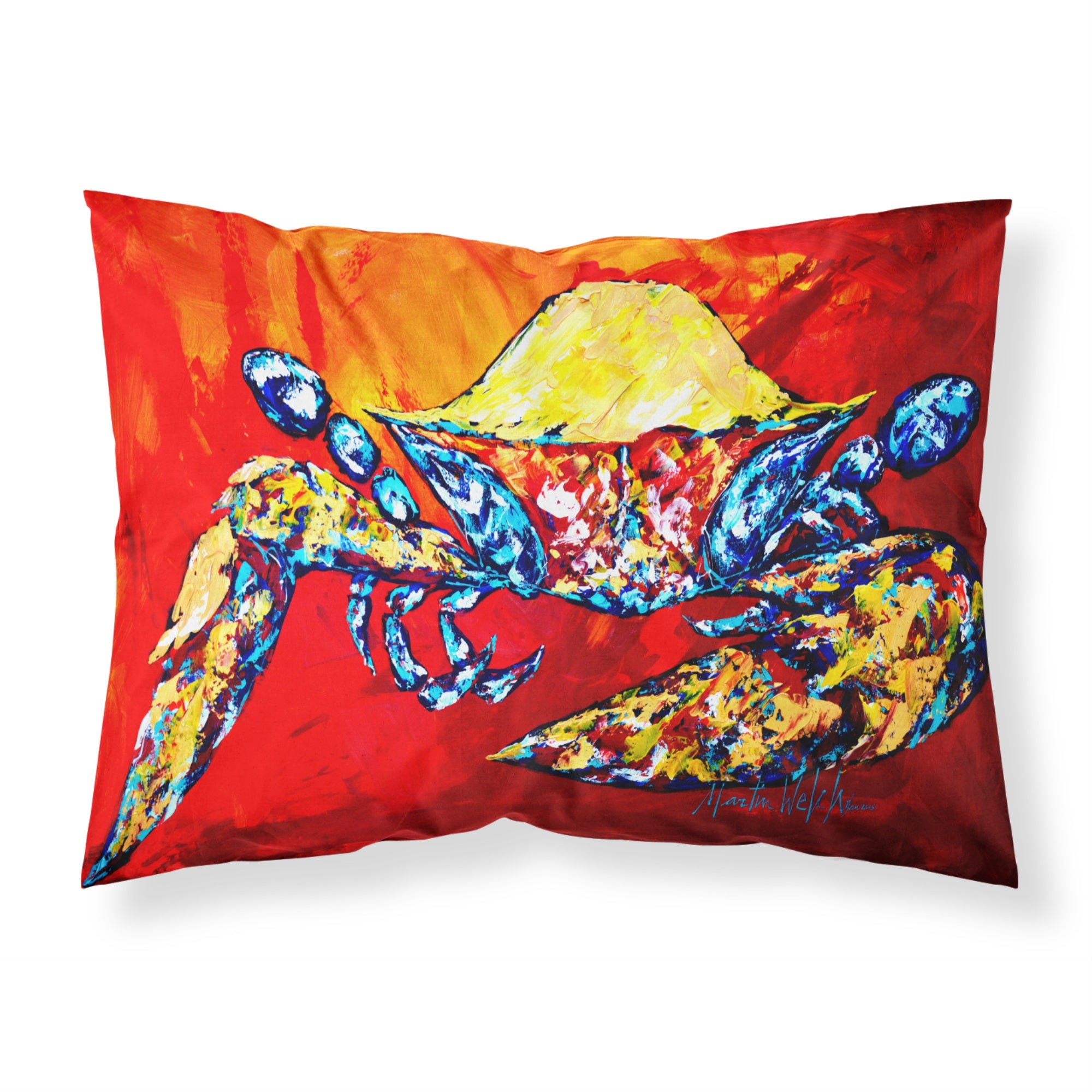 Caroline'S Treasures Bring It On Crab In Red Fabric Standard Pillowcase Mw1208Pillowcase, Multicolor