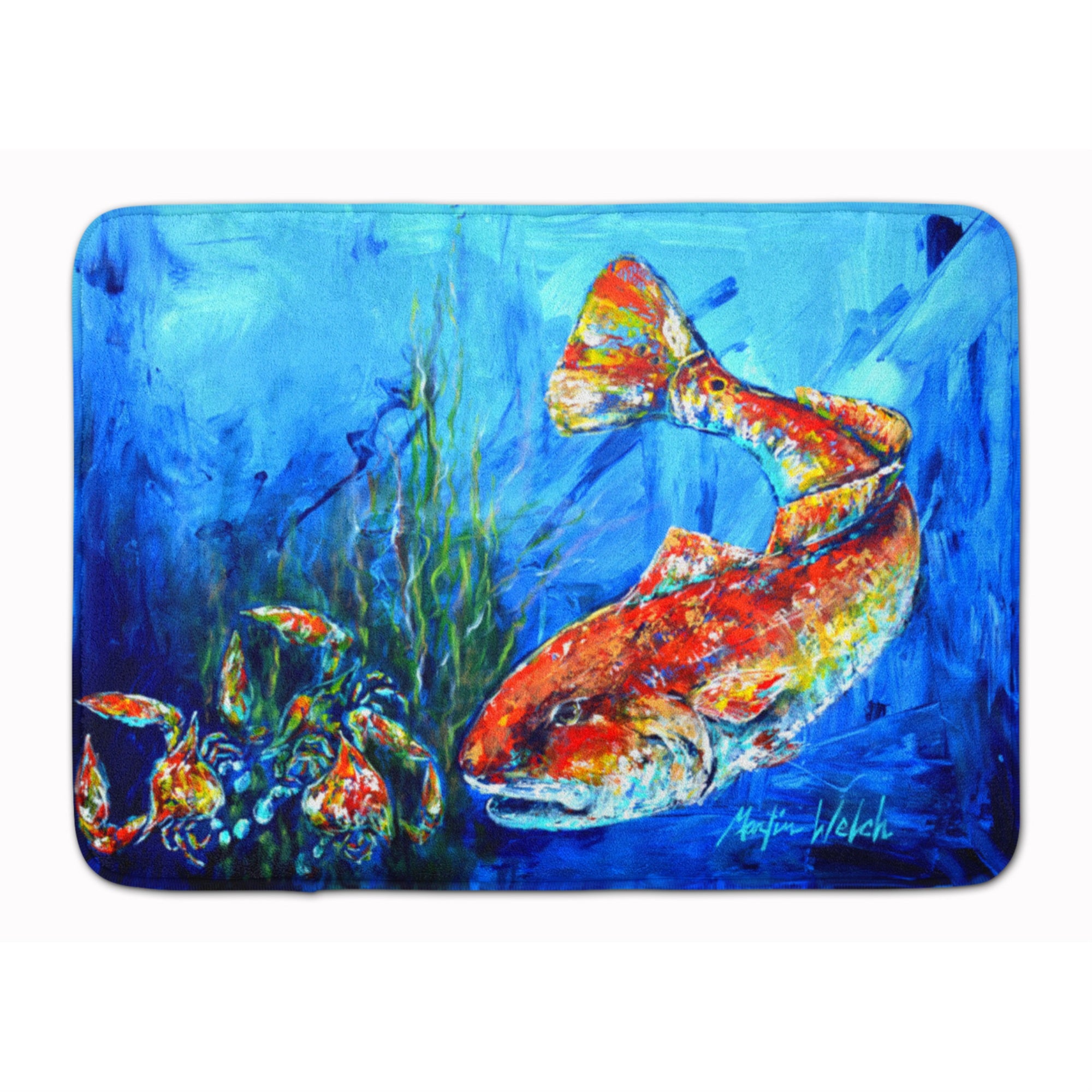 Caroline'S Treasures Scattered Red Fish Floor Mat, 19 X 27, Multicolor