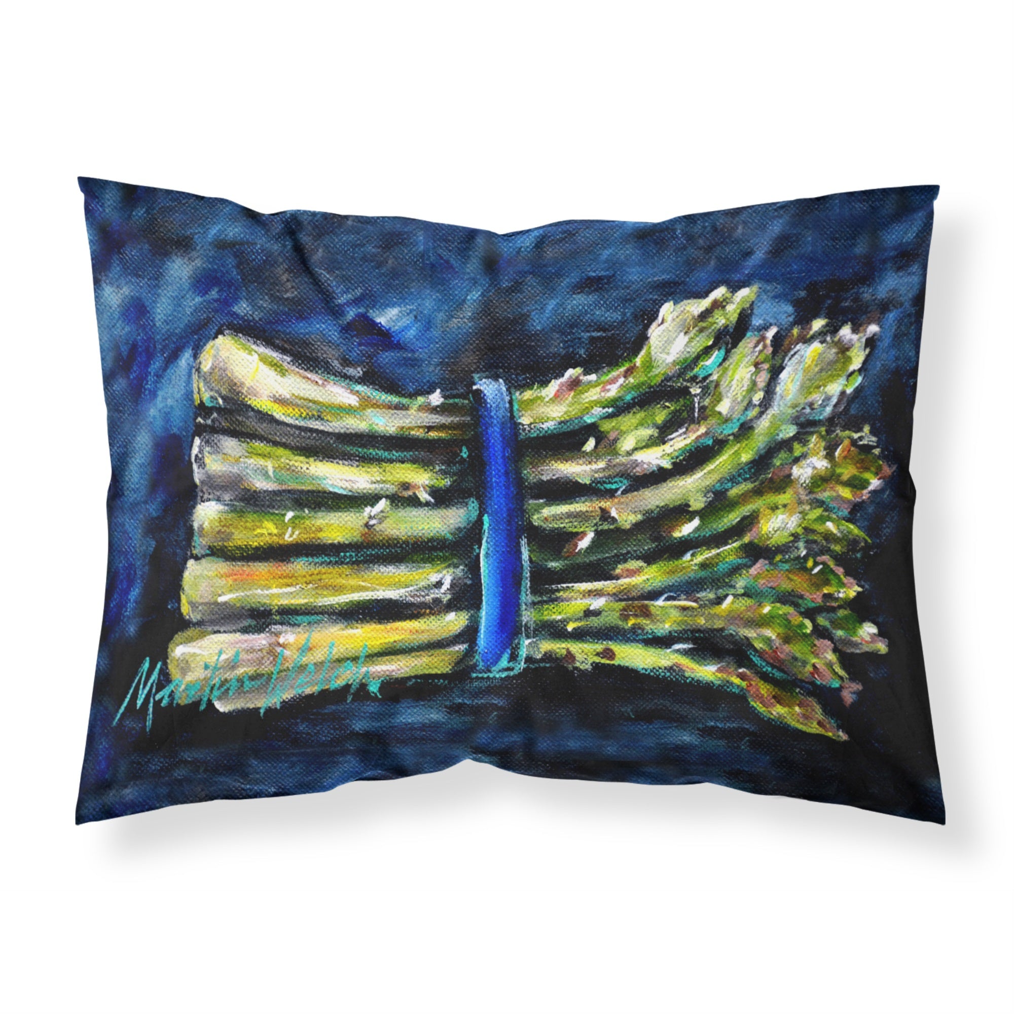 Caroline'S Treasures Asperagus Blew Printed, Polyester Envelope Closure Pillowcase, Standard, Multicolor
