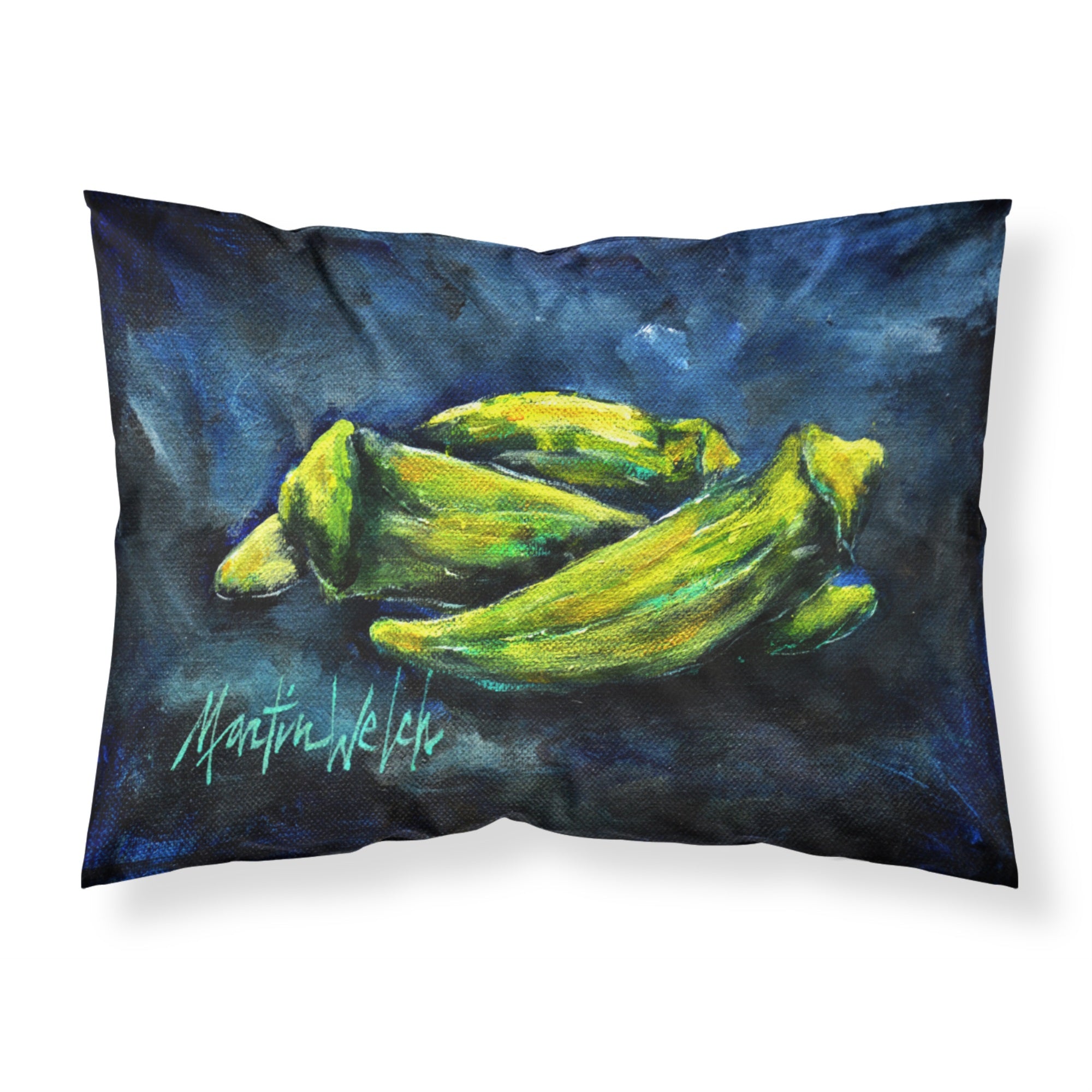 Caroline'S Treasures Okra Bleu Fabric Standard Pillowcase Mw1229Pillowcase, Multicolor