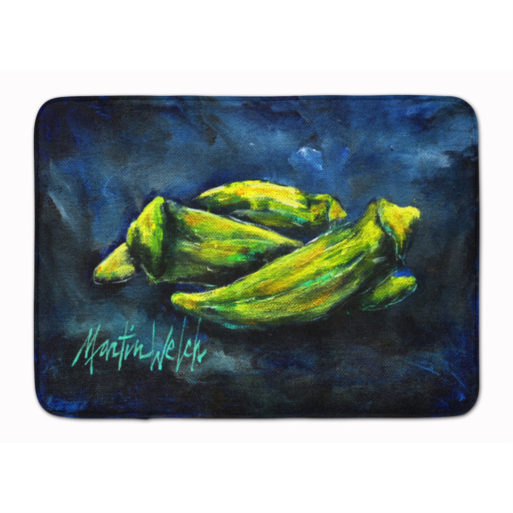 Caroline'S Treasures Okra Bleu Floor Mat, 19 X 27, Multicolor