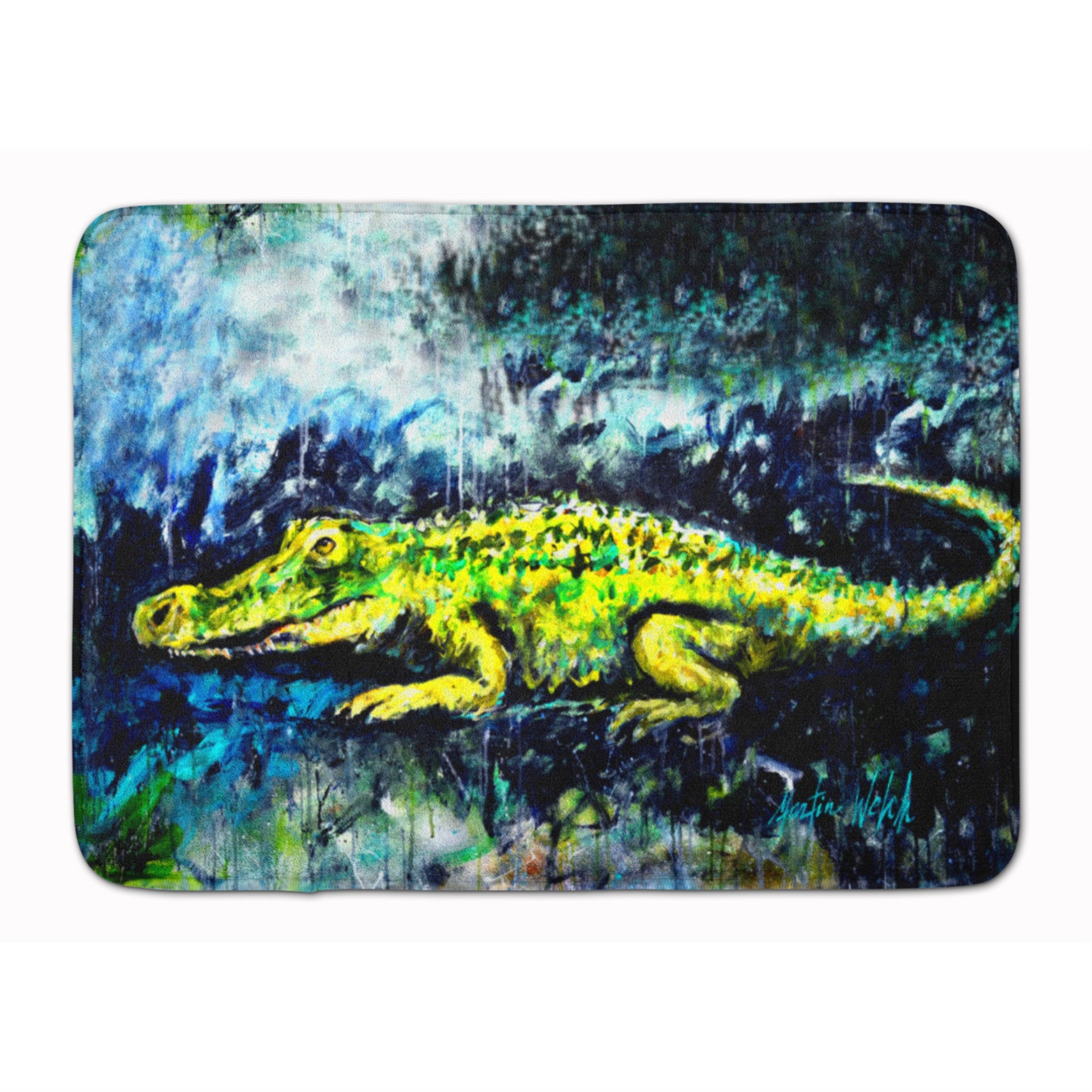 Caroline'S Treasures Sneaky Alligator Floor Mat, 19 X 27, Multicolor
