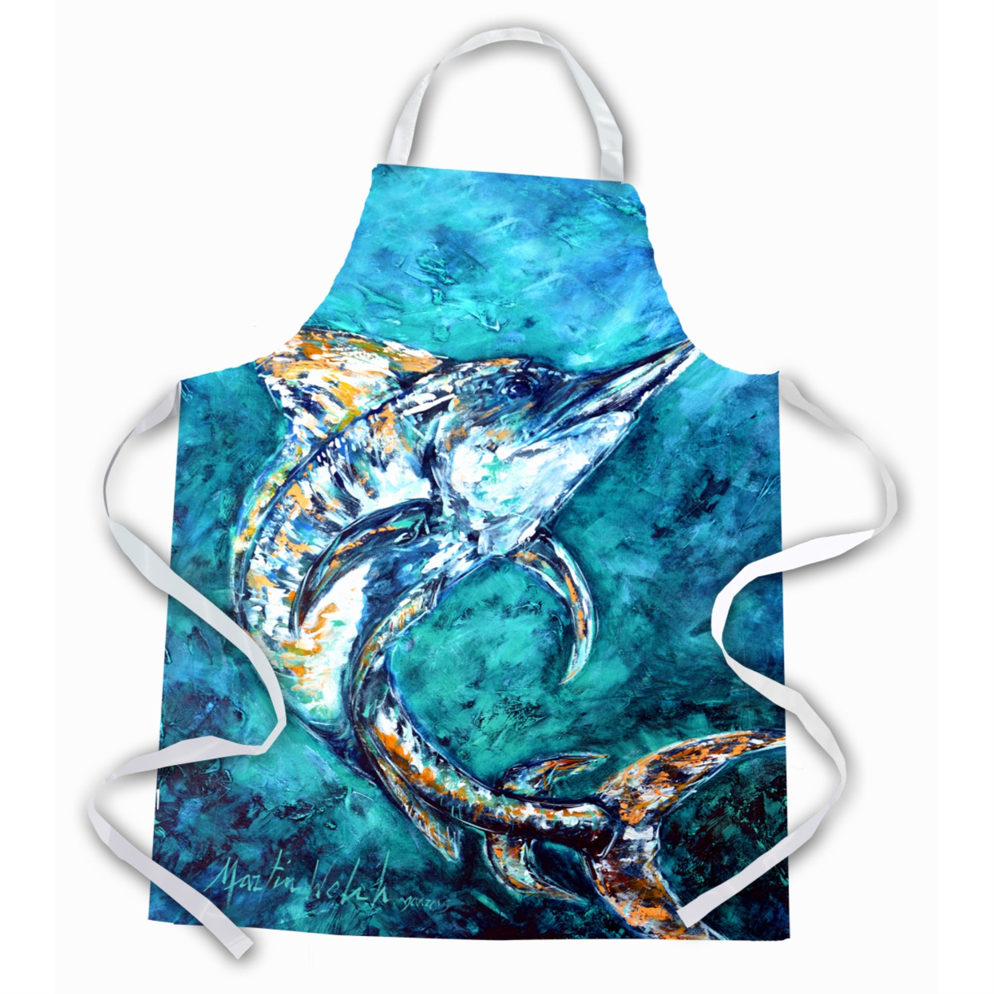 Caroline'S Treasures Mw1243Apron American Marlin Apron, Large, Multicolor