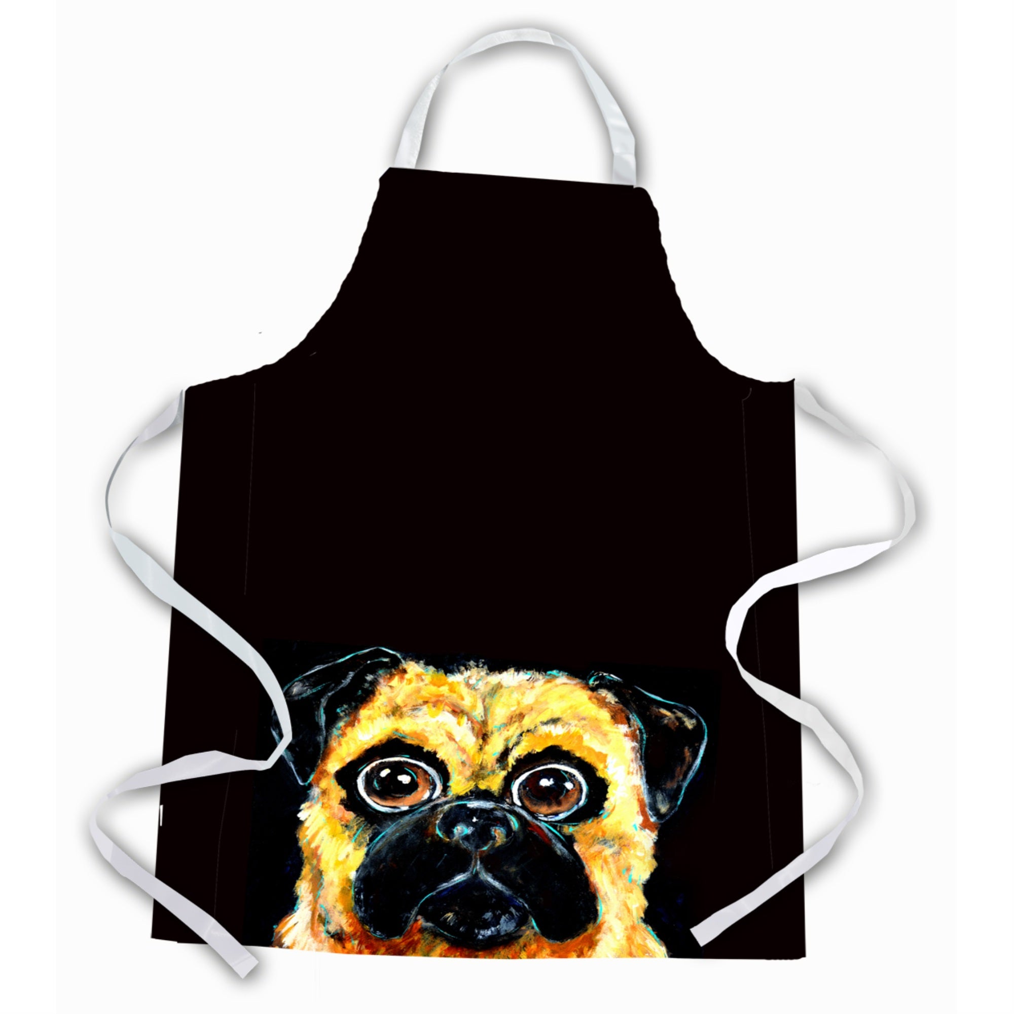 Caroline'S Treasures Mw1254Apron Pug It Out Apron, Large, Multicolor