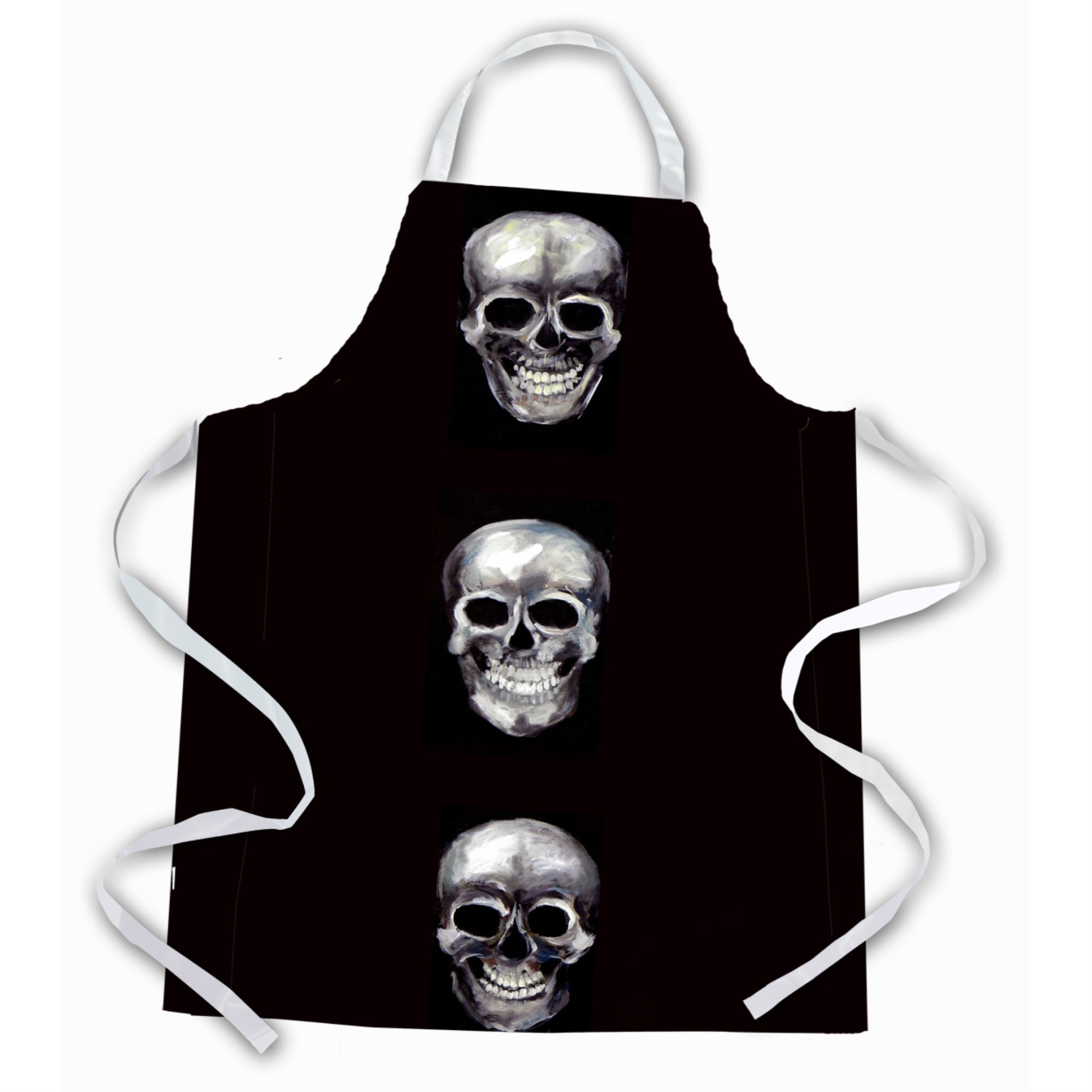 Caroline'S Treasures Mw1255Apron Say Cheese Skulls Apron, Large, Multicolor