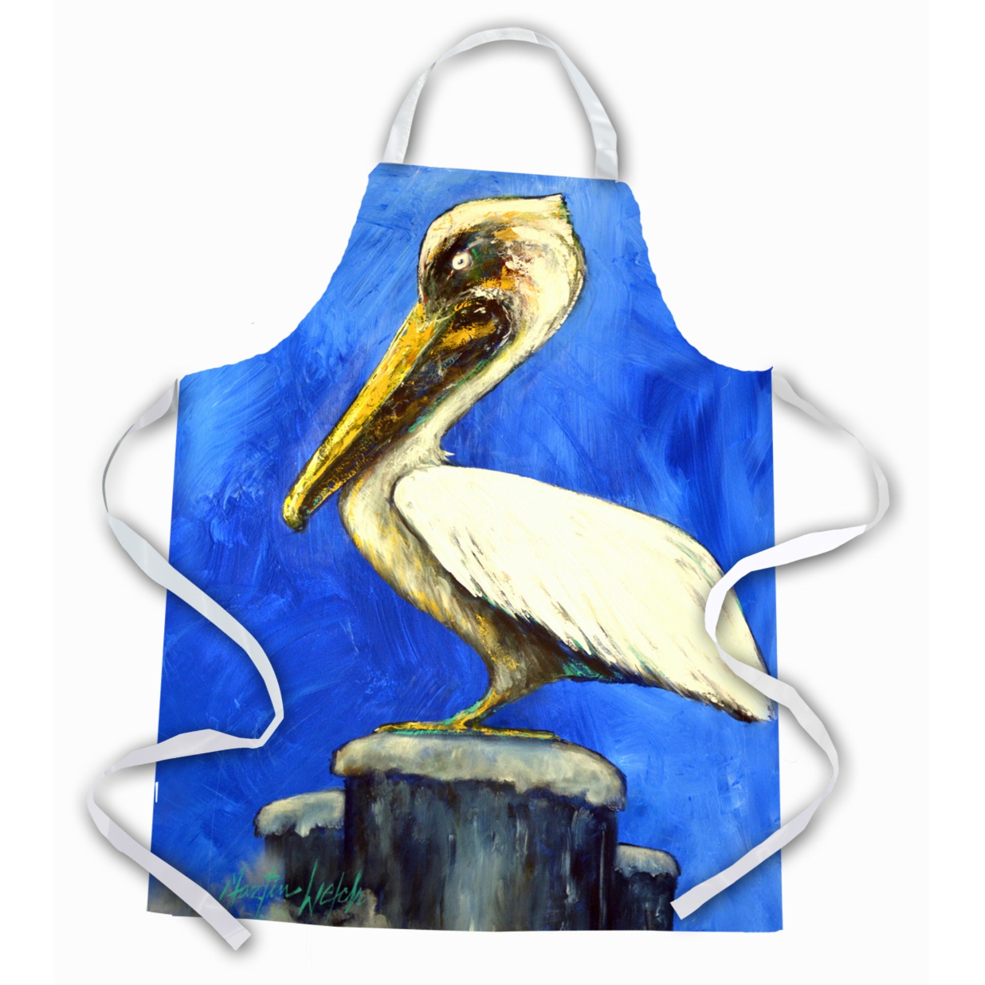 Caroline'S Treasures Mw1260Apron Texas Pete Pelican Apron, Large, Multicolor