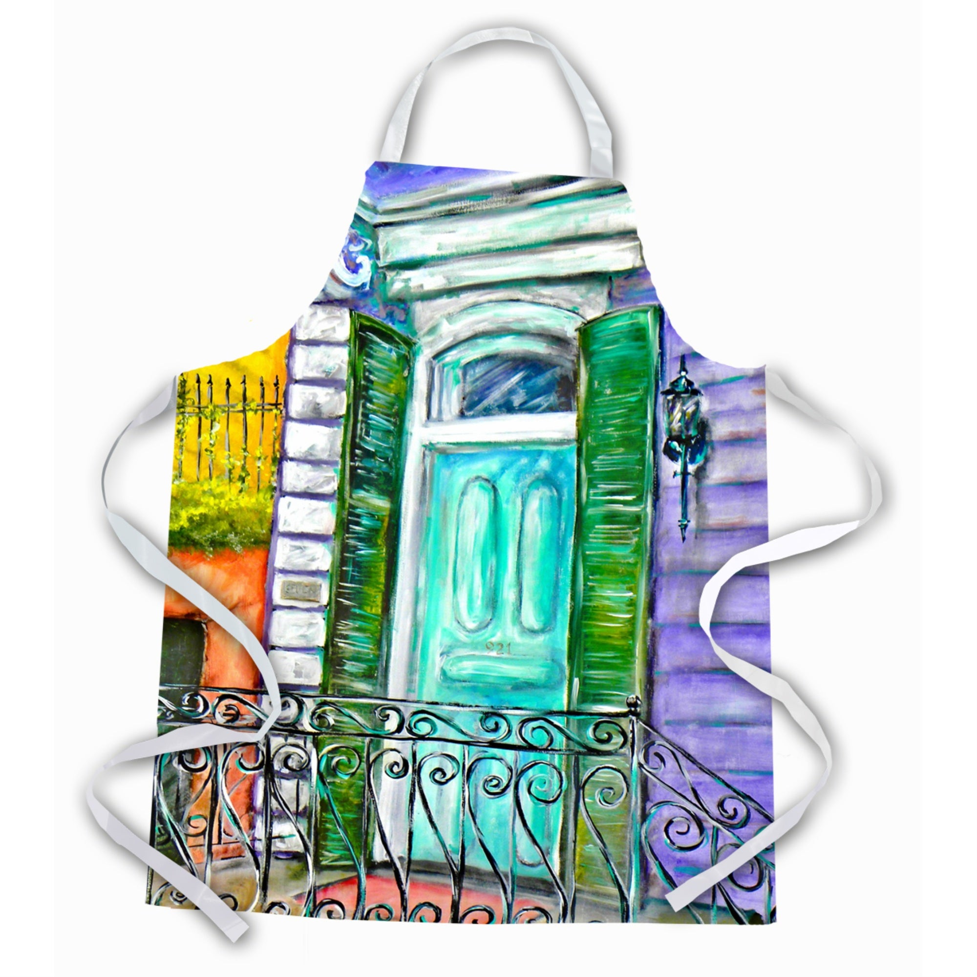 Caroline'S Treasures Mw1261Apron The House Next Door Apron, Large, Multicolor