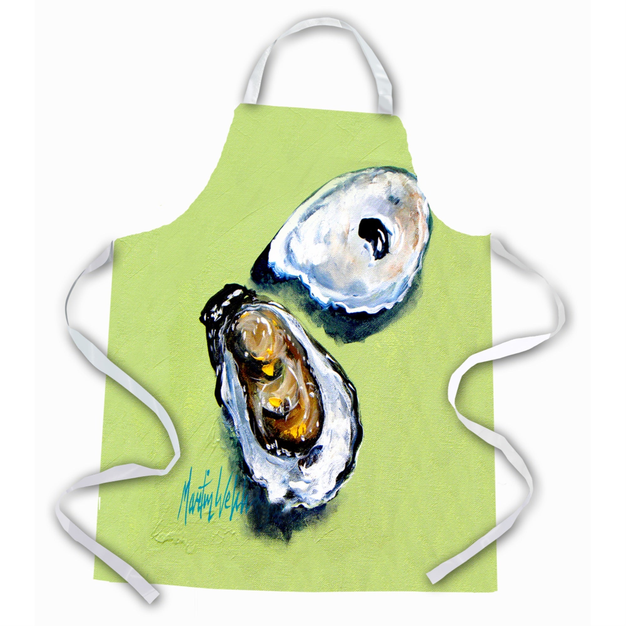 Caroline'S Treasures Mw1262Apron Two Oyster Shells Apron, Large, Multicolor