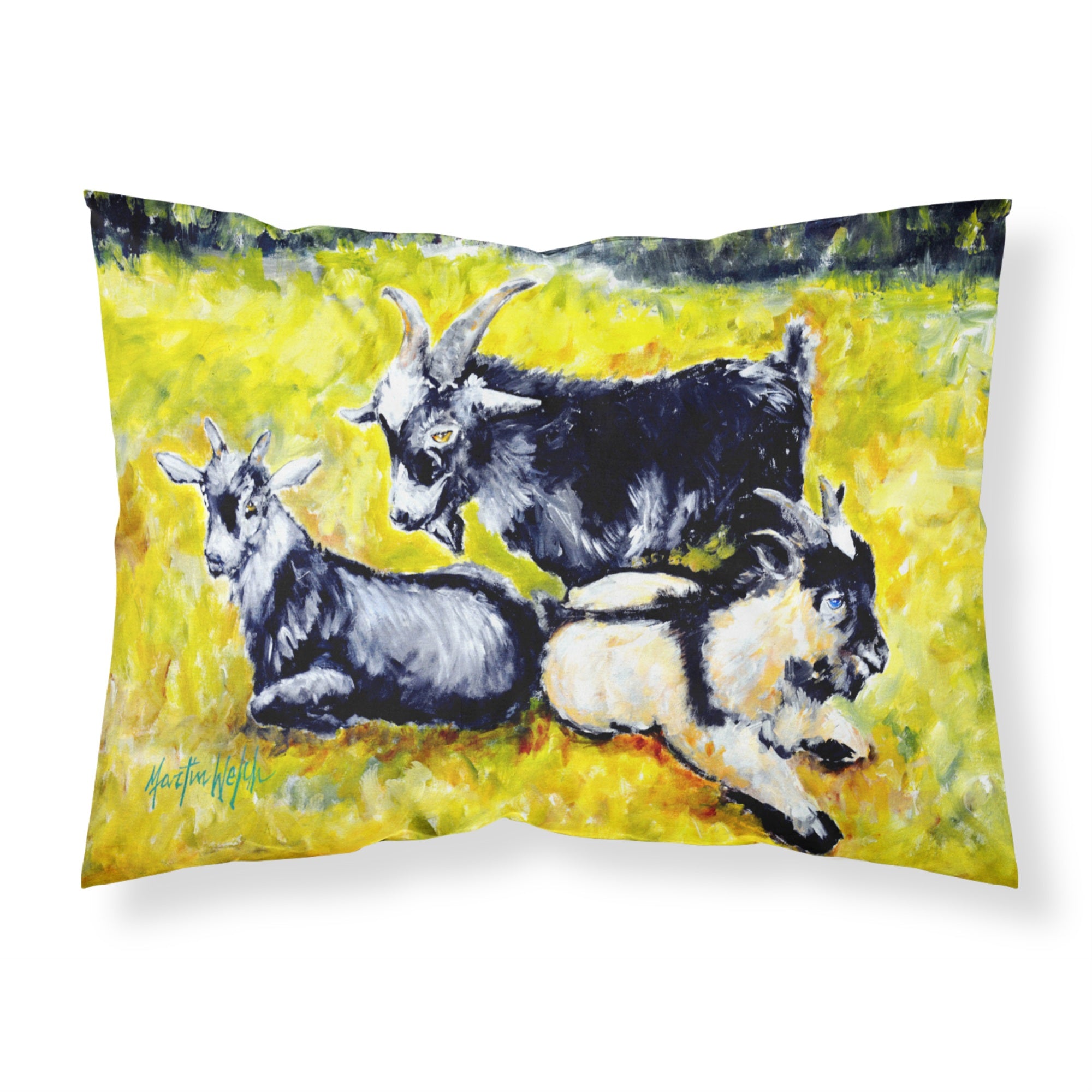 Caroline'S Treasures Three Goats Fabric Standard Pillowcases, Multicolor