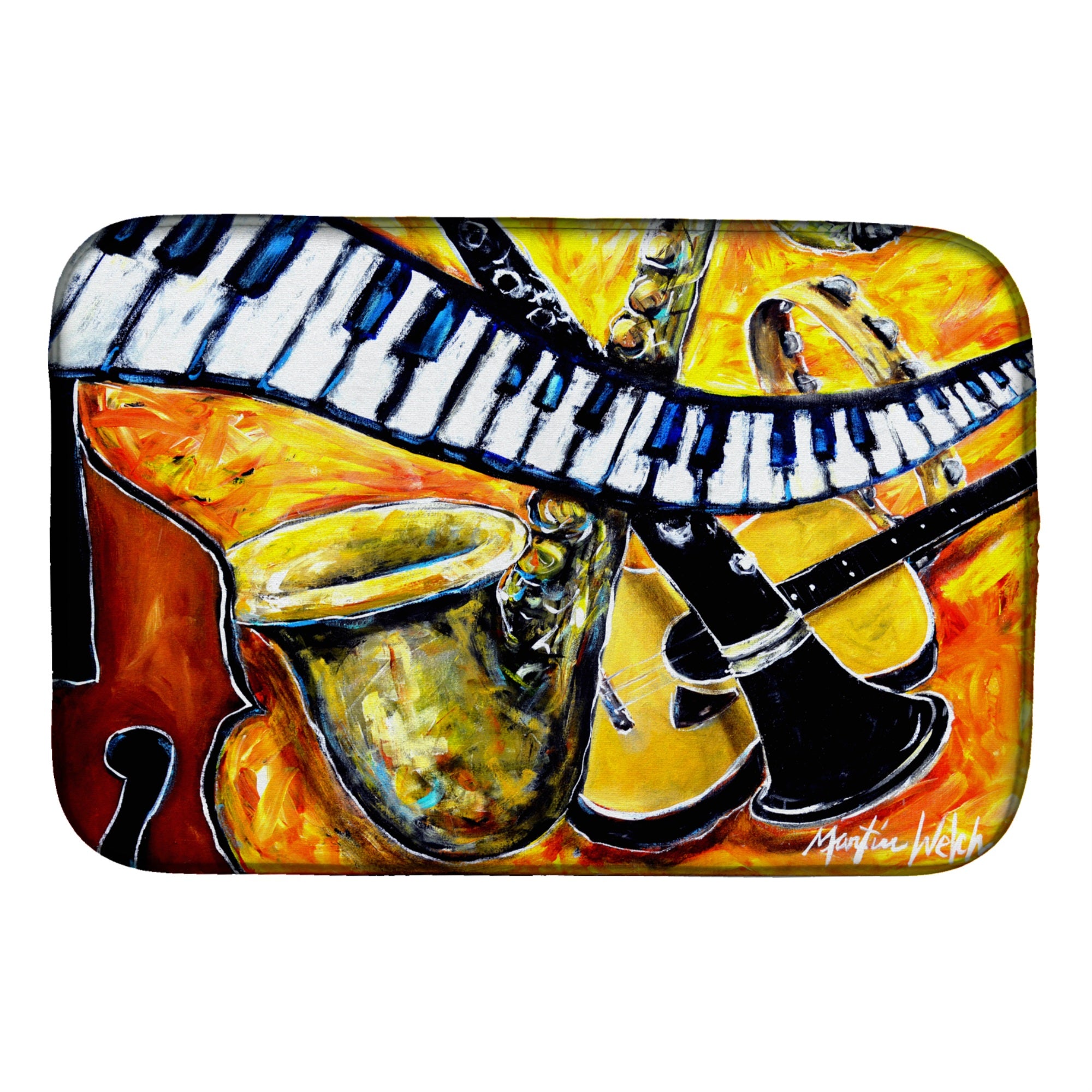 Caroline'S Treasures Mw1267Ddm All That Jazz Dish-Drying-Mats, 14 X 21, Multicolor
