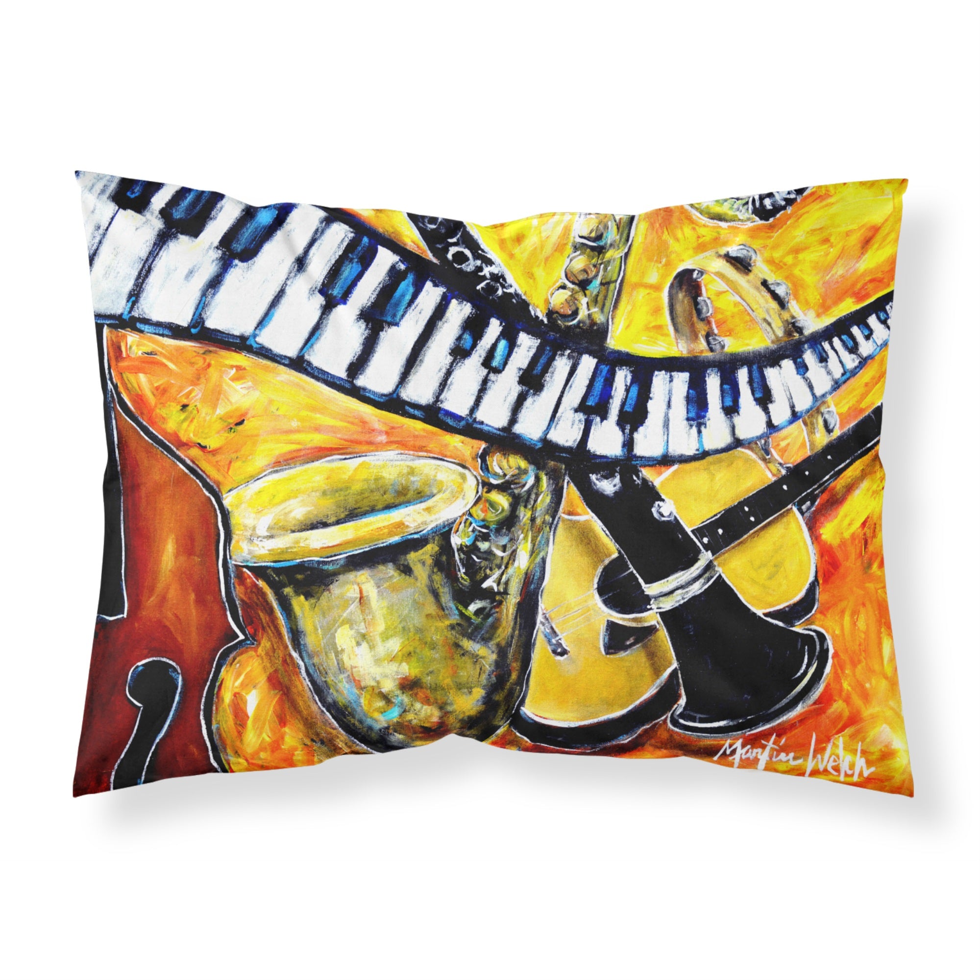 Caroline'S Treasures All That Jazz Fabric Standard Pillowcases, Multicolor