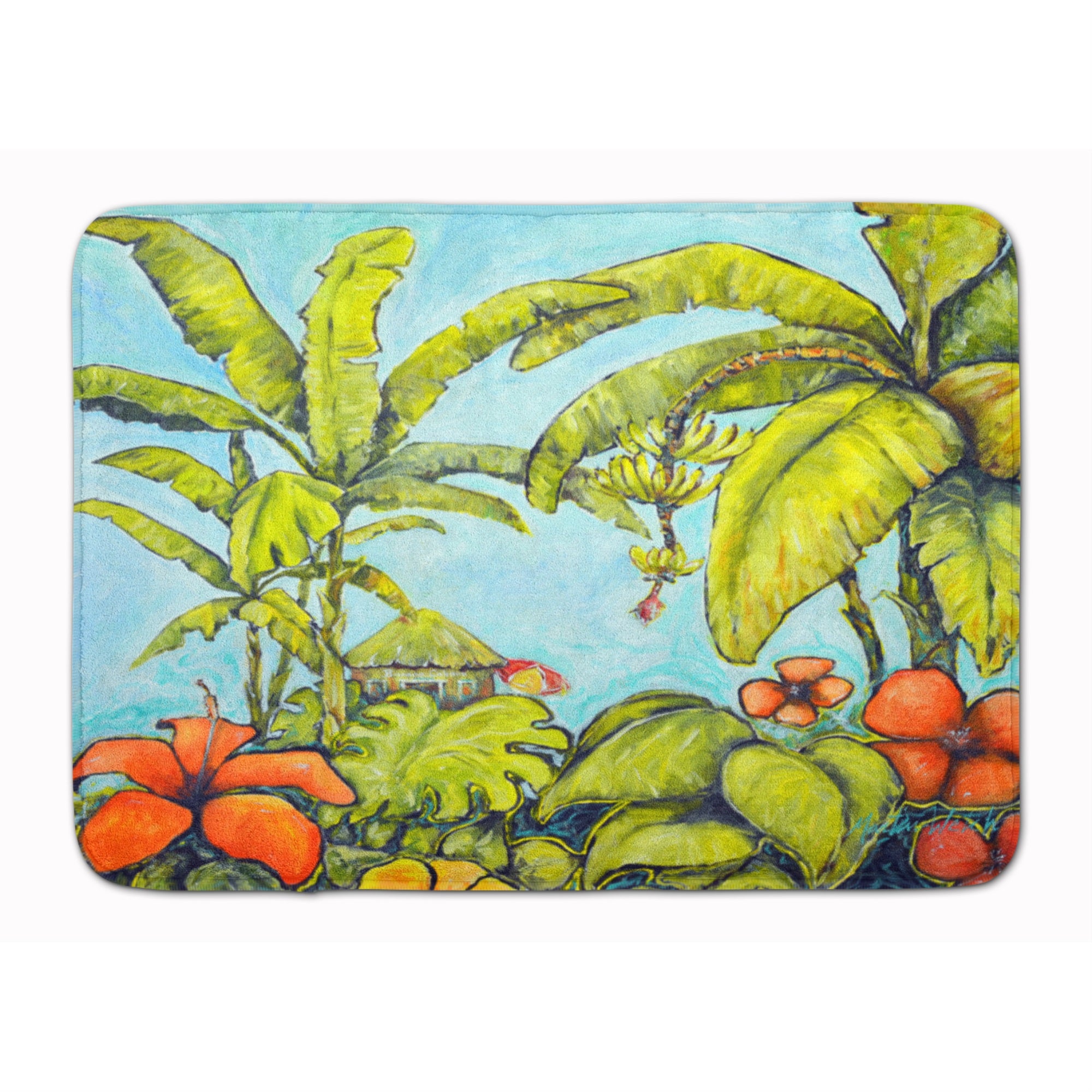 Caroline'S Treasures Banana Cabana Machine Washable Memory Foam Mat Doormats, Multicolor