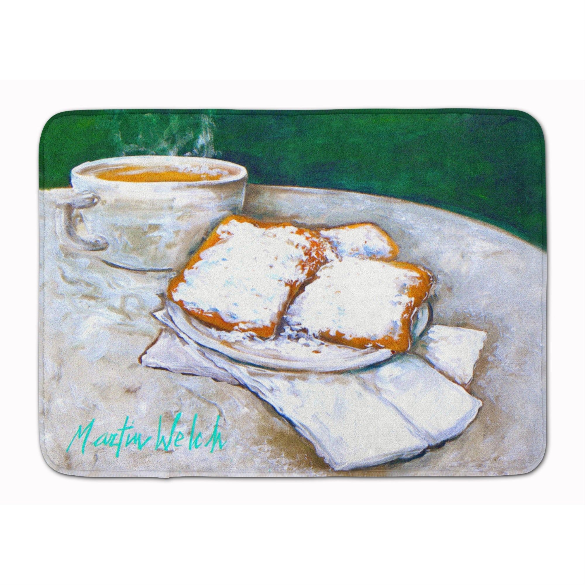 Caroline'S Treasures Breakfast Delight Beignets Machine Washable Memory Foam Mat Doormats, Multicolor