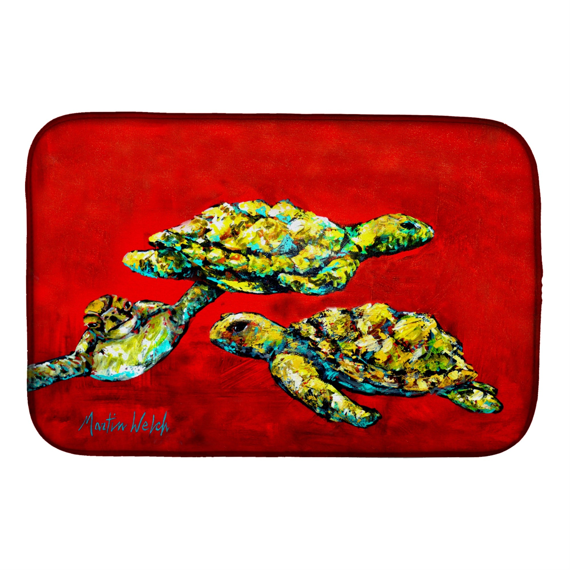 Caroline'S Treasures Mw1274Ddm Drifting Home Turtles Dish-Drying-Mats, 14 X 21, Multicolor