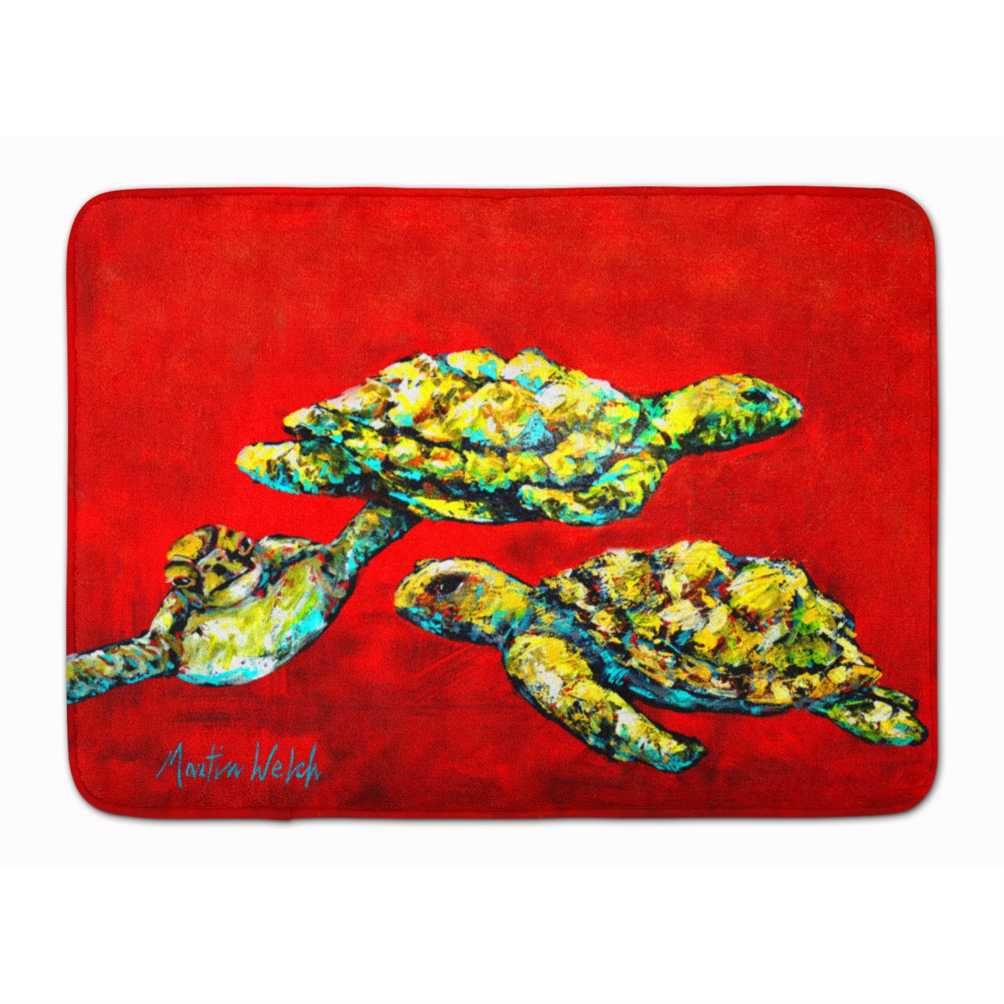 Caroline'S Treasures Drifting Home Turtles Machine Washable Memory Foam Mat Doormats, Multicolor