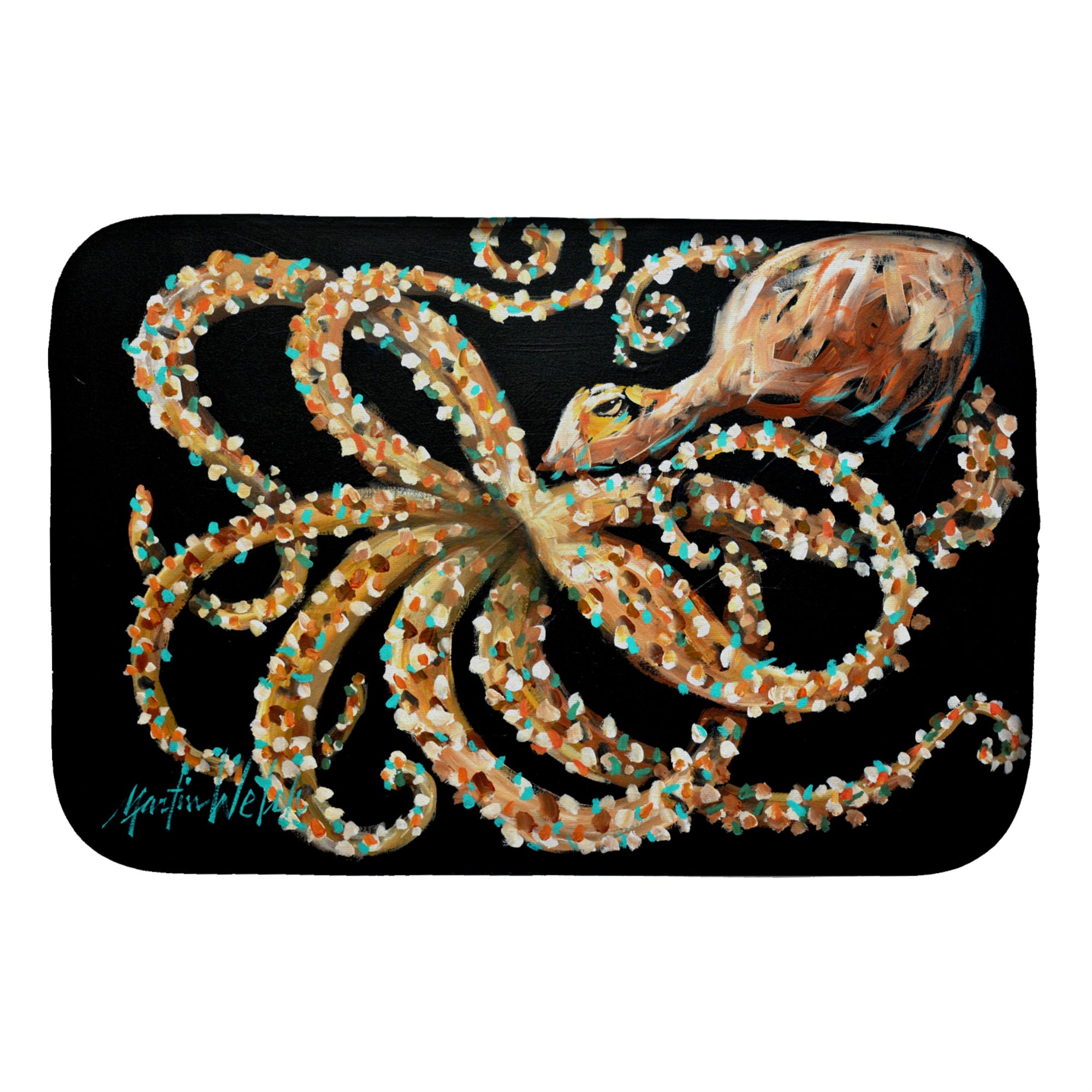 Caroline'S Treasures Mw1275Ddm Eye On You Octopus Dish-Drying-Mats, 14 X 21, Multicolor