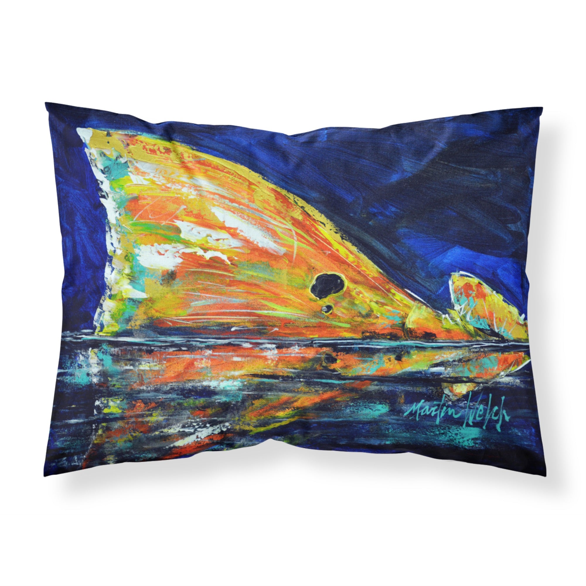 Caroline'S Treasures Flipper Red Fish Fabric Standard Pillowcases, Multicolor