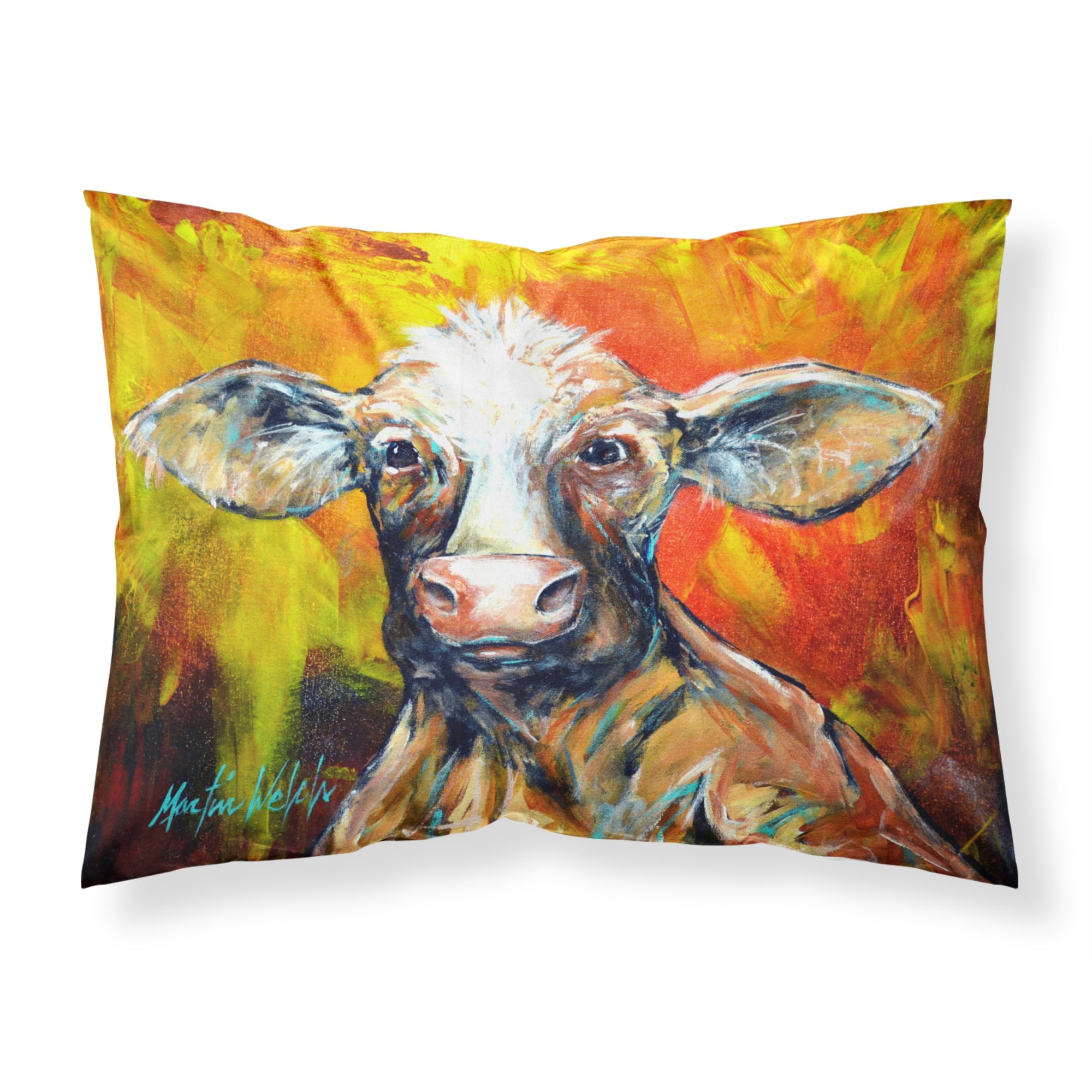 Caroline'S Treasures Happy Cow Fabric Standard Pillowcases, Multicolor