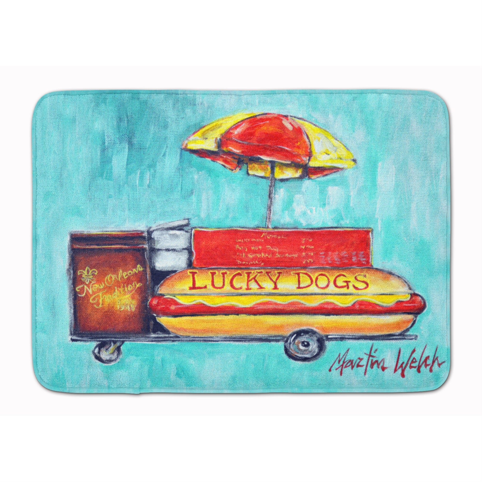 Caroline'S Treasures Lucky Dog For Me Machine Washable Memory Foam Mat Doormats, Multicolor