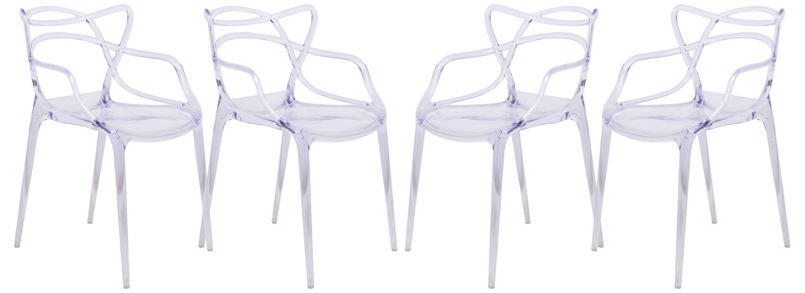 Leisuremod Milan Modern Wire Design Chair, Set Of 4