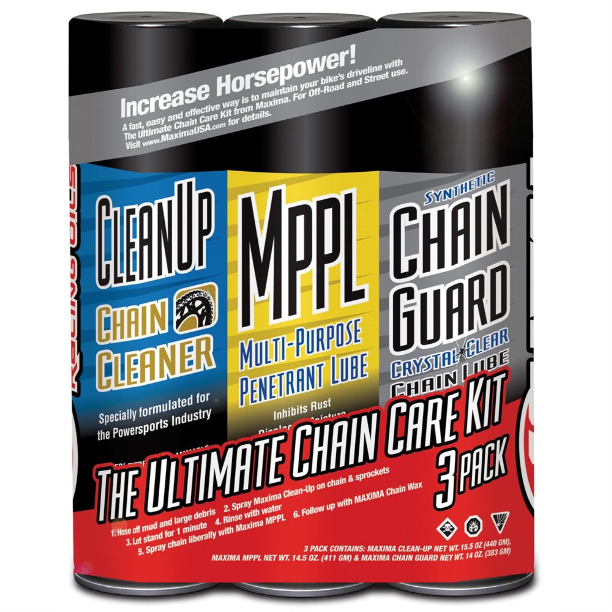 Maxima Syn Chain Guard Ultimate Chain Care Combo Kit 3-Pack Aerosol