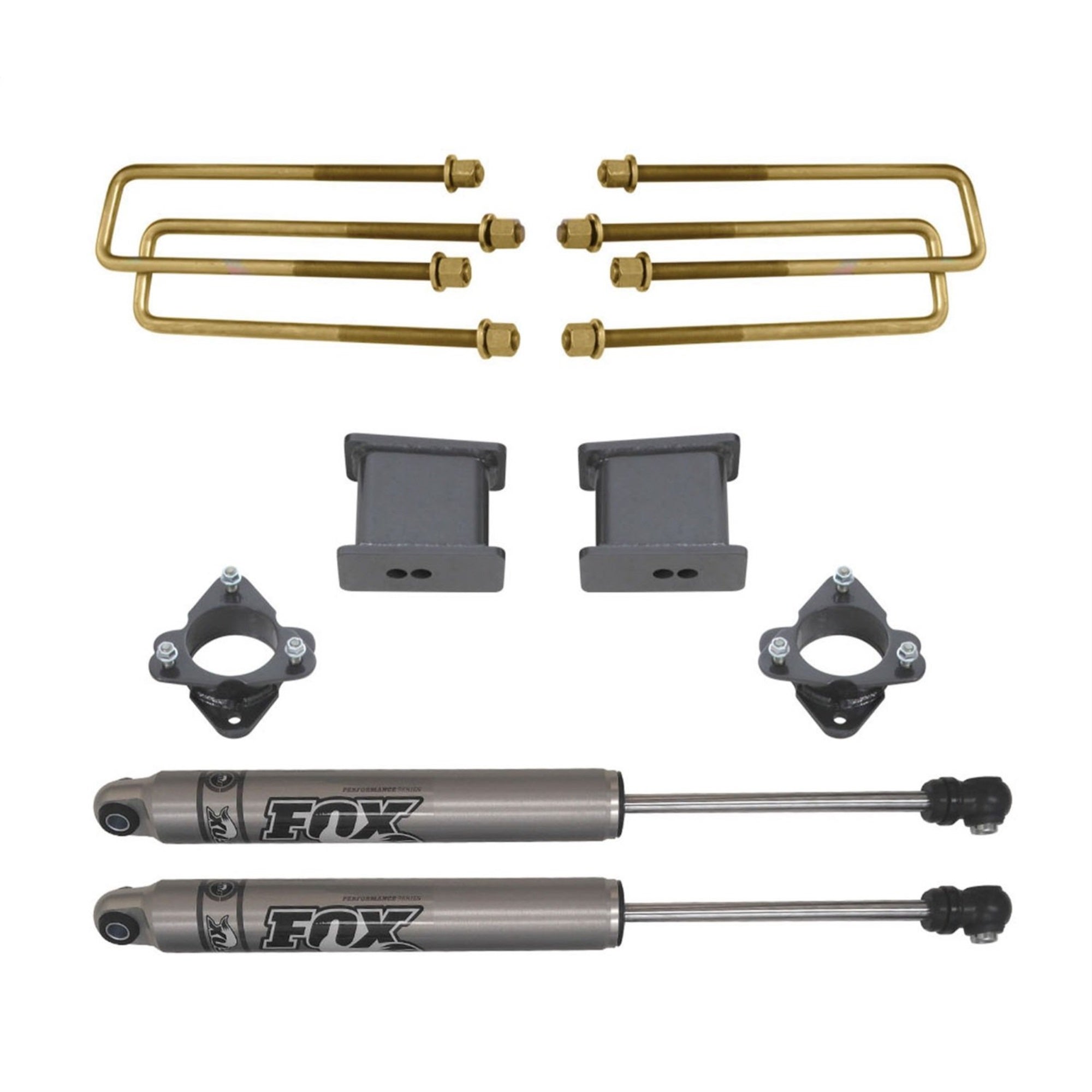 Maxtrac 901340F 4' Liftblocks, U-Bolts, Rear Fox Shocks