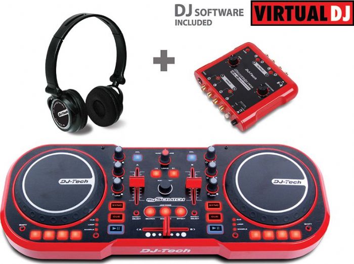 Usb Dj Midi Controller W/ Headphones & External Sound Interface