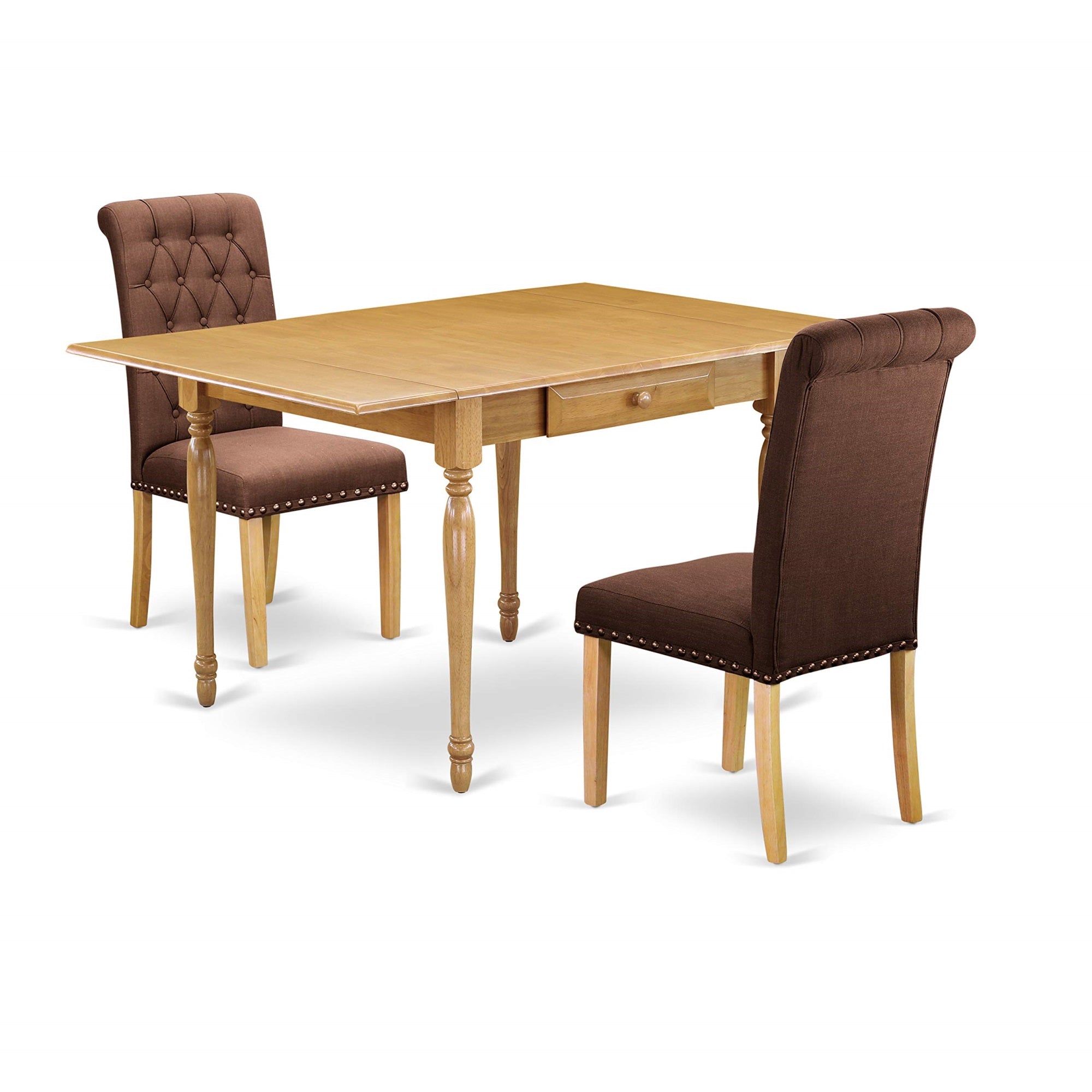 East West Furniture Mzbr3-Oak-19 Dining Table Set, 3 Piece, Oak